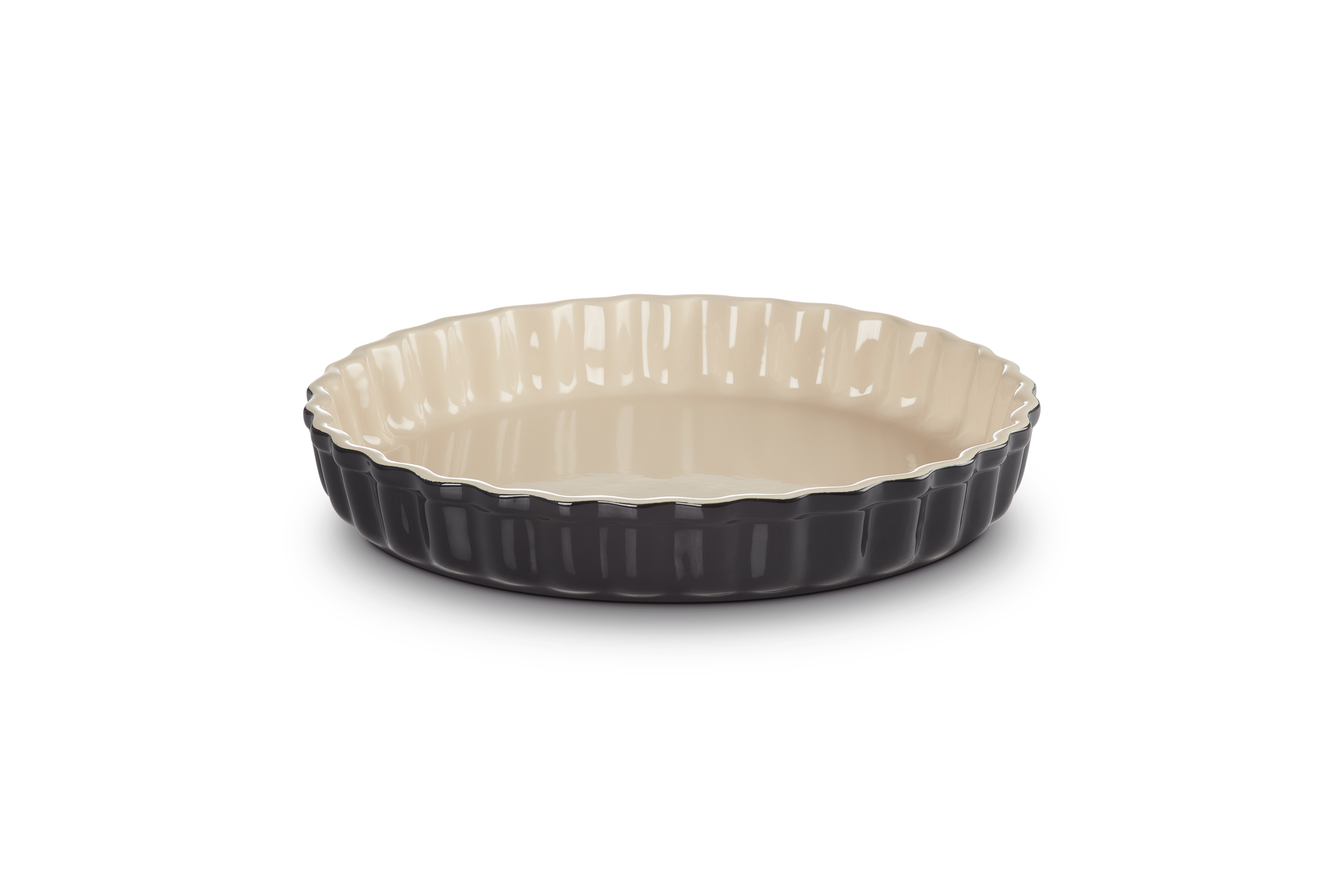 Le Creuset Tarte-Form Ø ca. 28cm in Farbe Schwarz glänzend