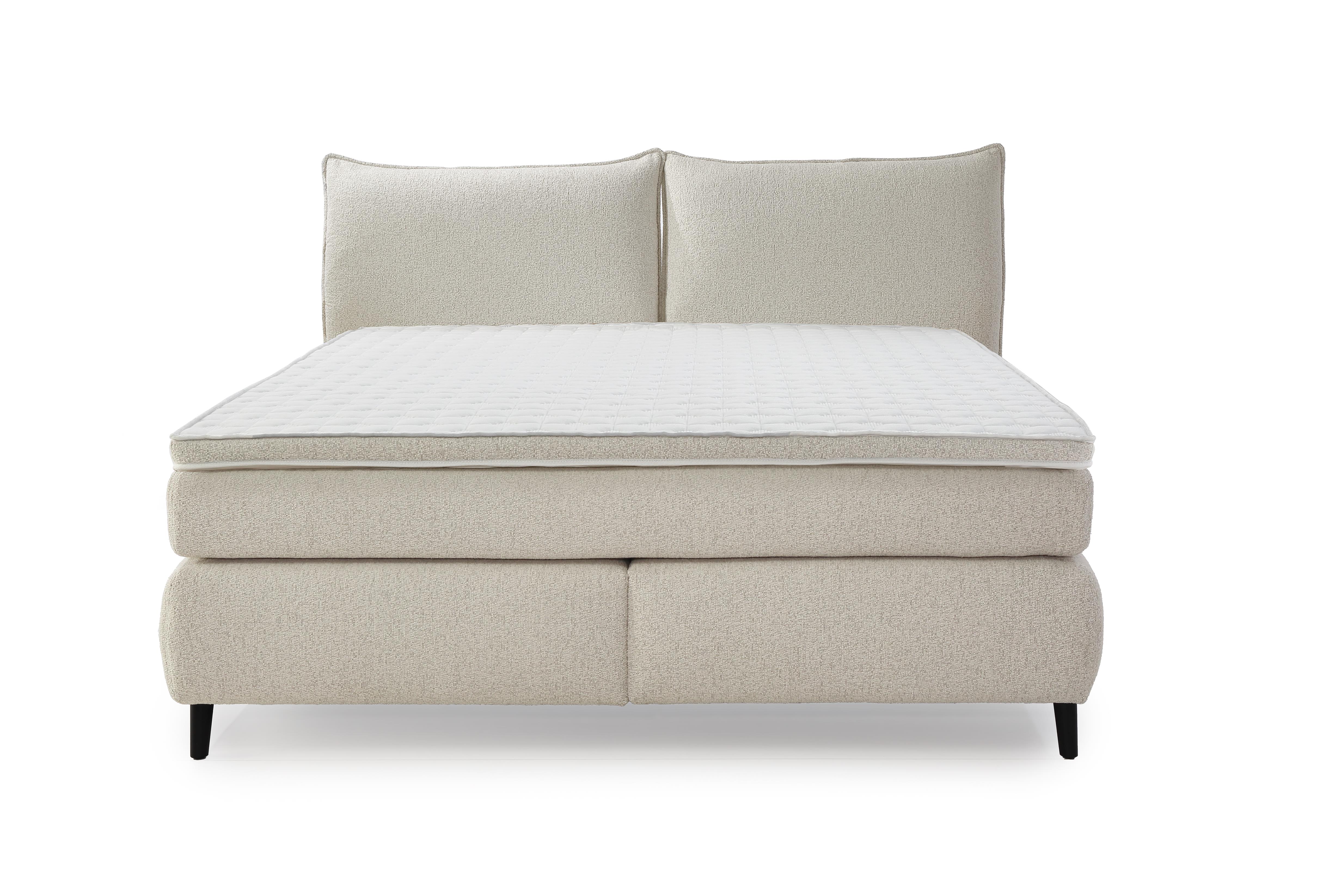 Jockenhöfer Boxspringbett HACIENDA, HACIENDA MIX, HACIENDA MAX ca. B210 H113 T230 cm in Stoff 43207 beige, Moebel, Kissen, Dekoration für Zuhause, Couch