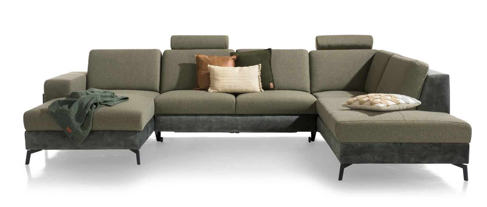 Henders & Hazel Rundecke NAPELS ca. B174 H89 T100 cm in Stoff Livigno grau