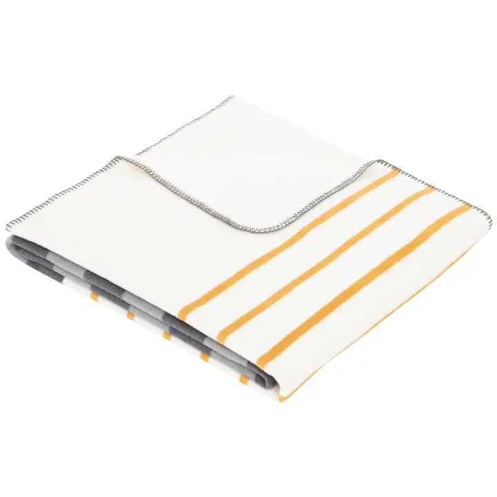 s.Oliver Jacquard-Decke 150x200cm in Farbe grau/gelb