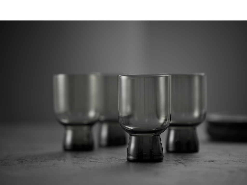 F&H Wasserglas LYNGBY GLAS SORRENTO 0,3 Liter in Farbe Grau