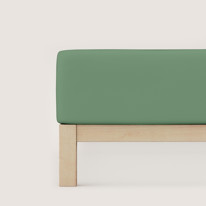 Schlafgut Pure Boxspring Spannbettlaken ca. 90x190-100x220cm in Farbe Green Mid