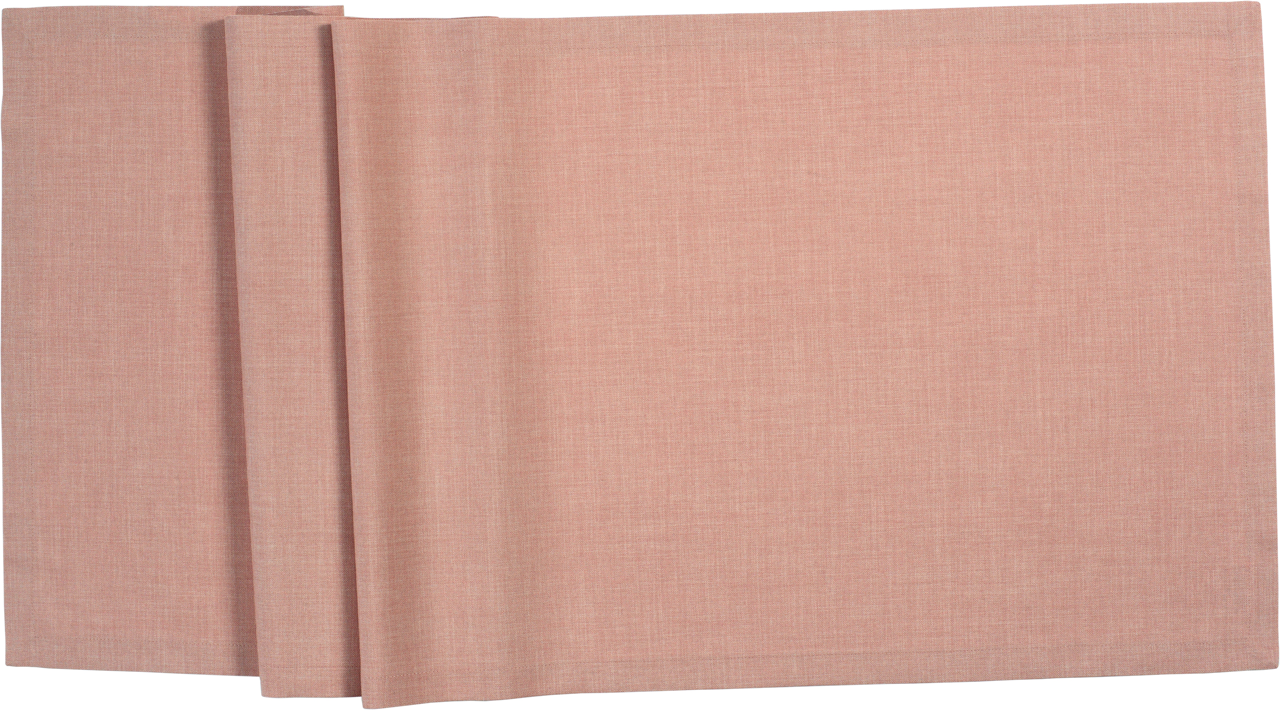 Sander Tischläufer LOFT ca. 50x140cm in Farbe pink lemonade, Tischdecke, Leinenoptik, Rosa, Nähte, gedehnt