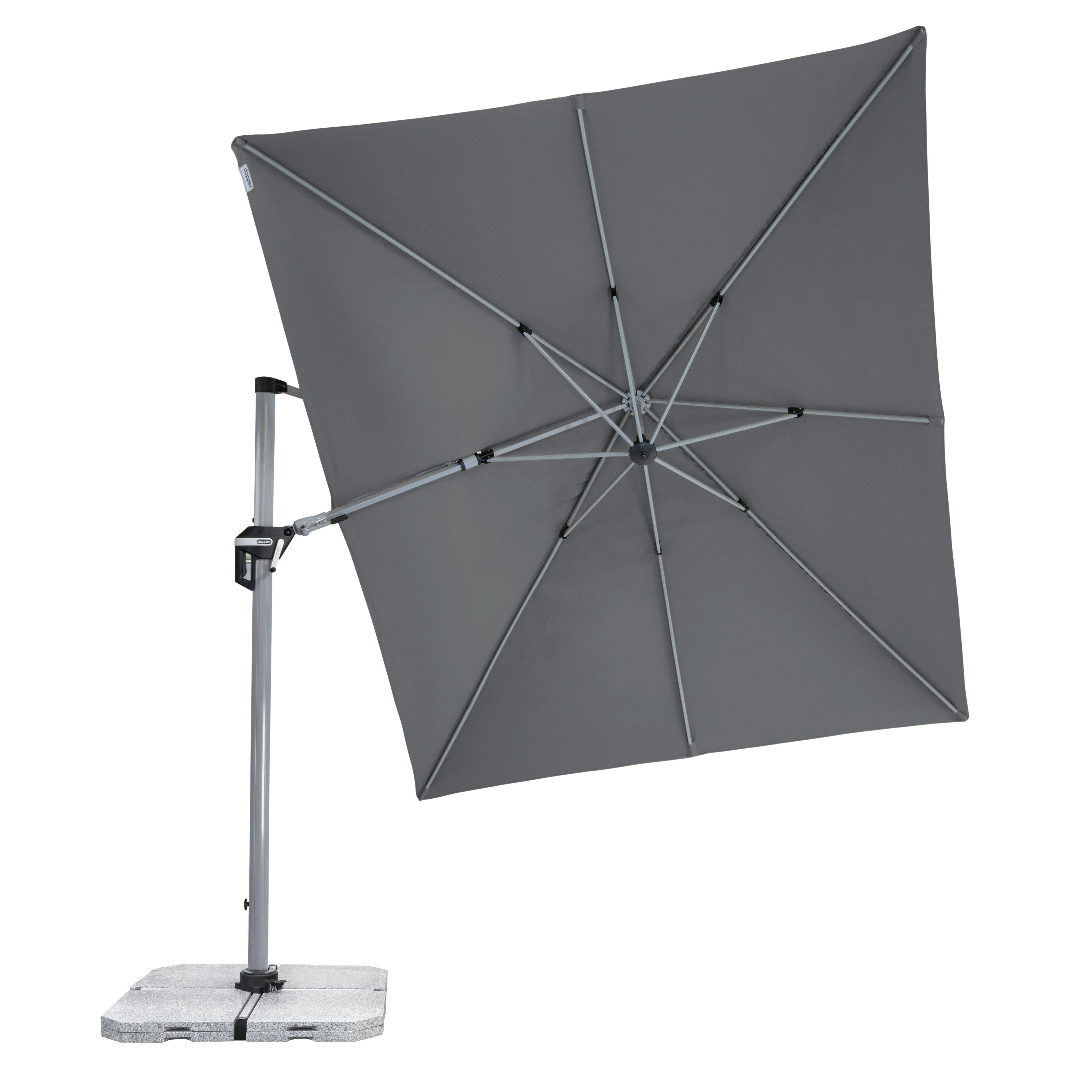 Doppler Pendelschirm Active II ca. 350x260cm in anthrazit, Schirm, Garten, Sonnenschutz, Stahlgestell, Großes Dach