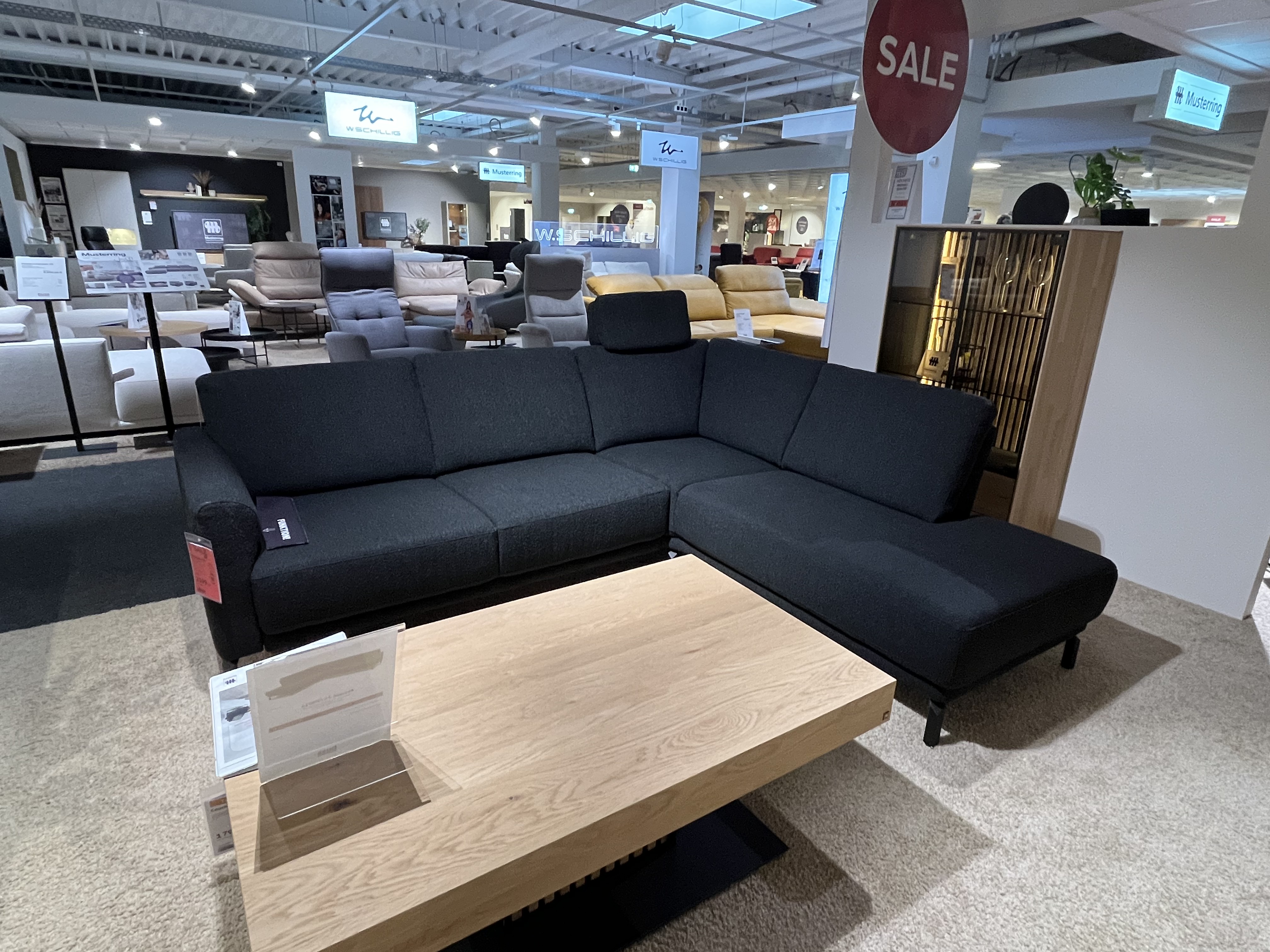 Musterring Polsterecke MR 385 ca. 210 x 230 cm in Stoff Loop black Musterring Polsterecke MR 385 ca. 210 x 230 cm in Stoff Loop black , Moebel, Drinnen, Lounge, Couch, Pflanze