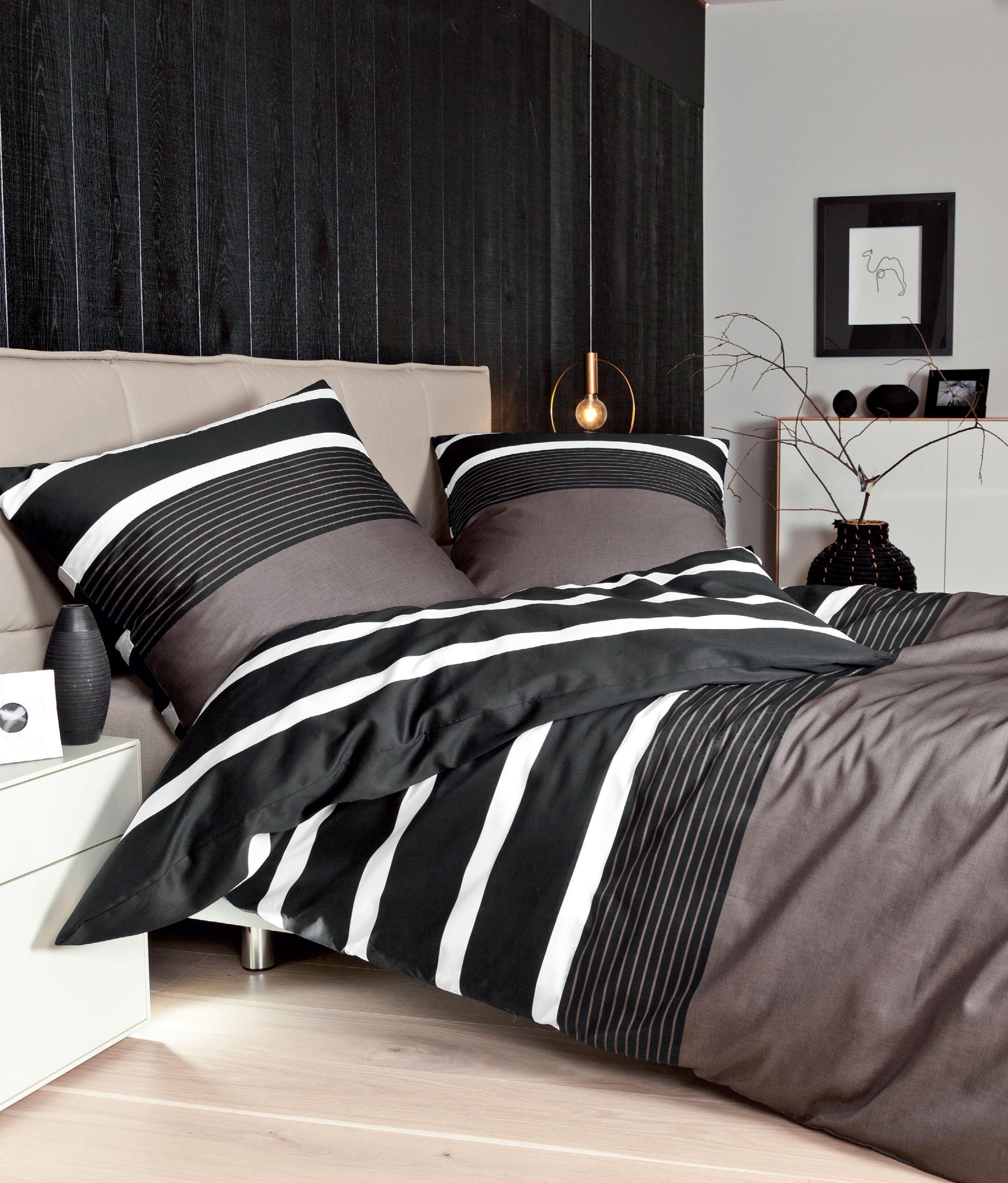 Janine Design Bettwäsche-Set 135x200cm J.D. in Farbe Nougat-Schwarz