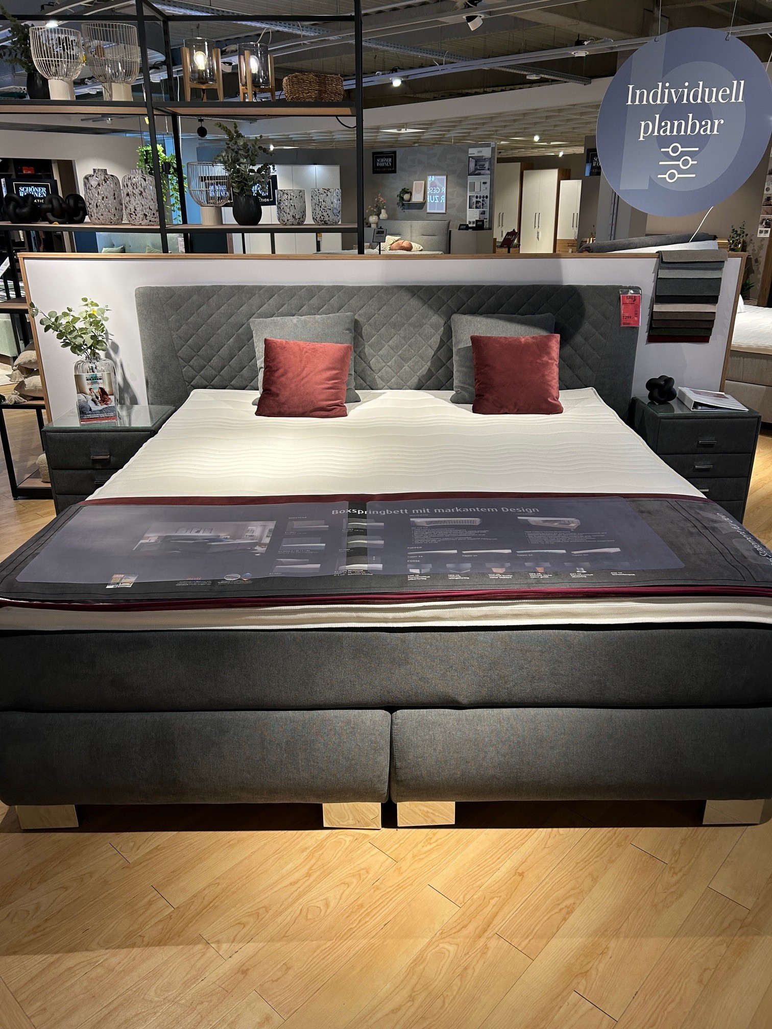 Oschmann Comfortbetten Boxspringbett OC-BX ca. B248 H119 T234cm in Stoff 432003 Nele grau Pg.4