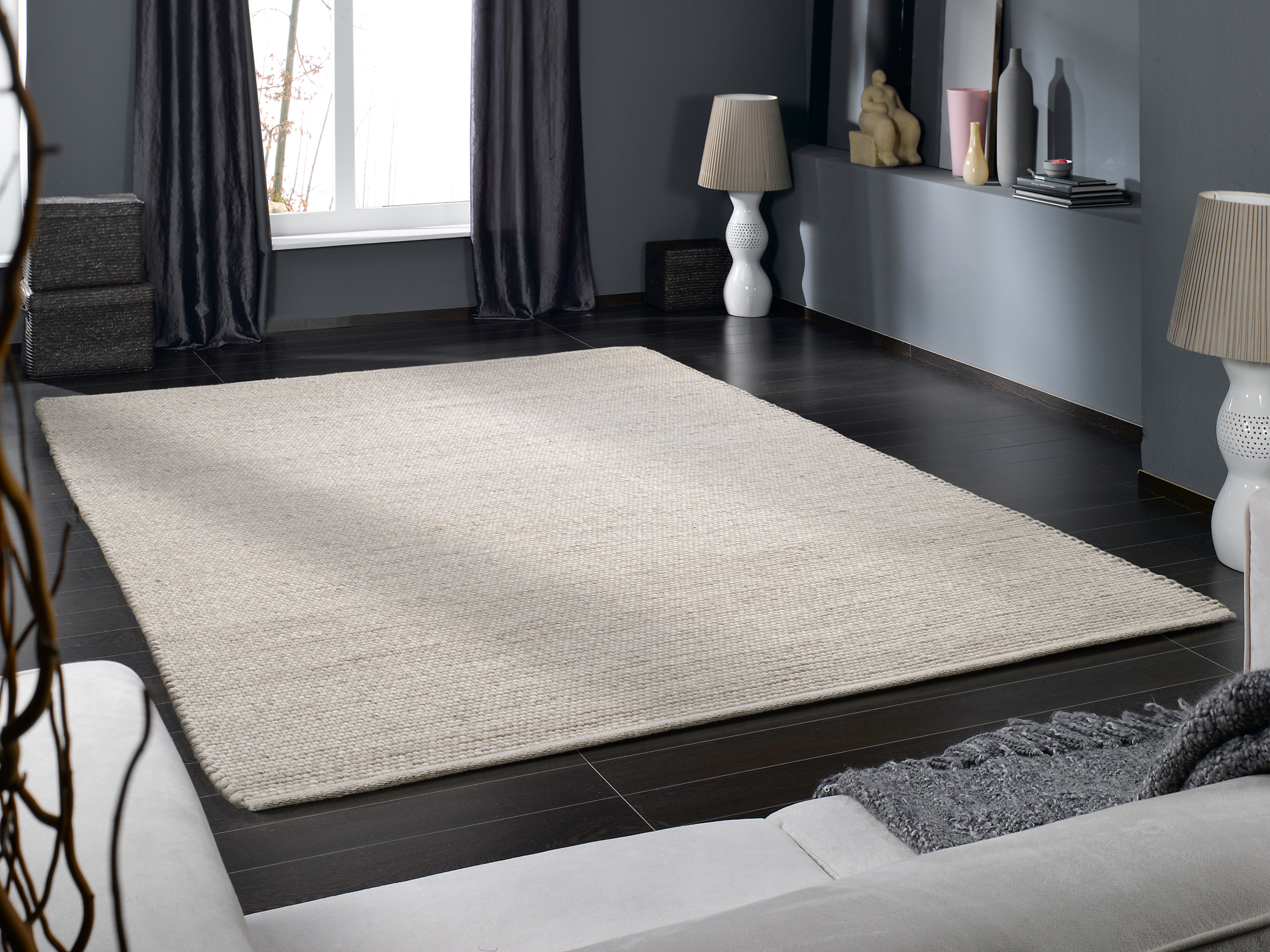 OCI Handwebteppich WIESENBRISE ca. 90x160 cm in Farbe silber