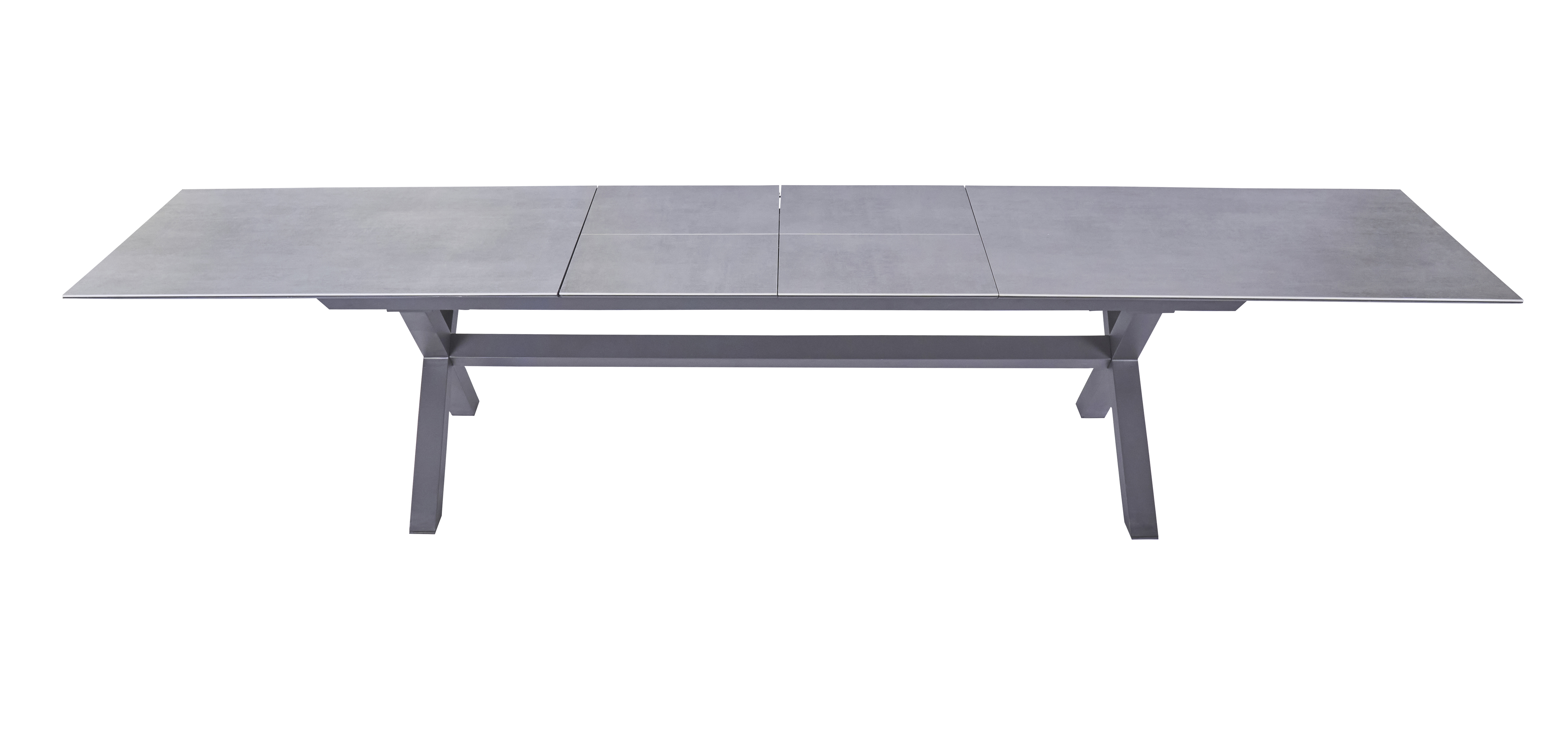 L.C. Wholesaler Tisch VANCOUVER ca. 280(340/400)x100cm mit Platte aus Glas-Keramik Beton-Optik