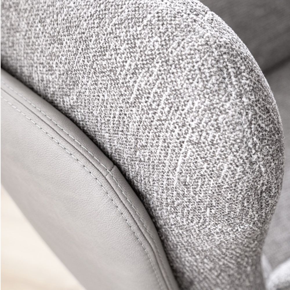 SCHÖNER WOHNEN-Kollektion Drehsessel KIKO in Stoff Sneak steel/Leder Evita light grey