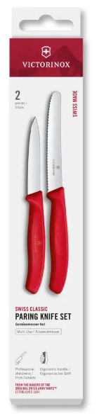Victorinox Rot Swiss Classic Gemüsemesser-Set, 2-Teilig, Gerade/Gewellt, Schachtel - Bild 3