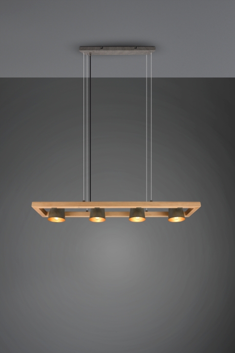 Trio Pendelleuchte Bell in Nickel antik, Nickel antik