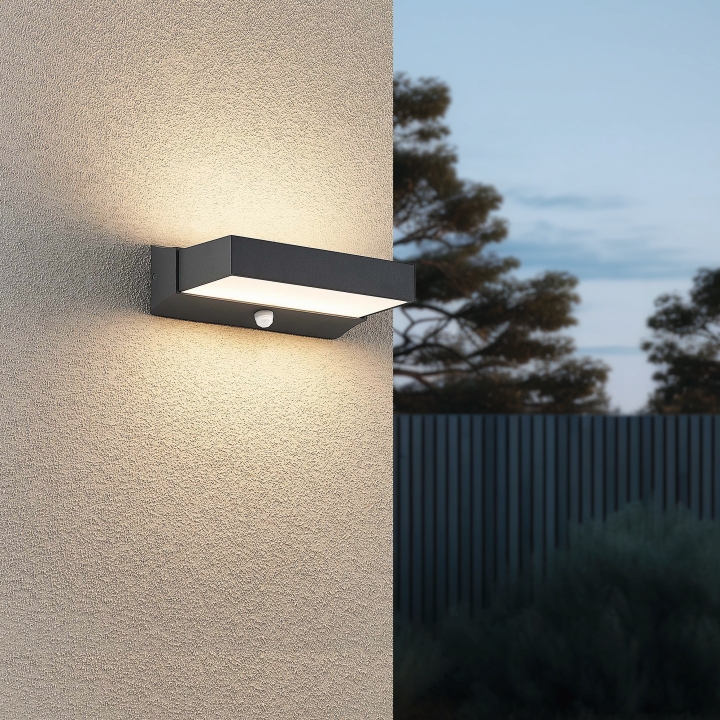 Trio LED-Wandleuchte CUANDO in anthrazit, Glas Kunststoff weiß