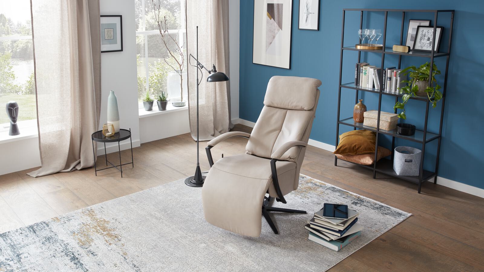 Comfortmaster TV-Sessel CM-HU1157 in Leder Vivre pearl