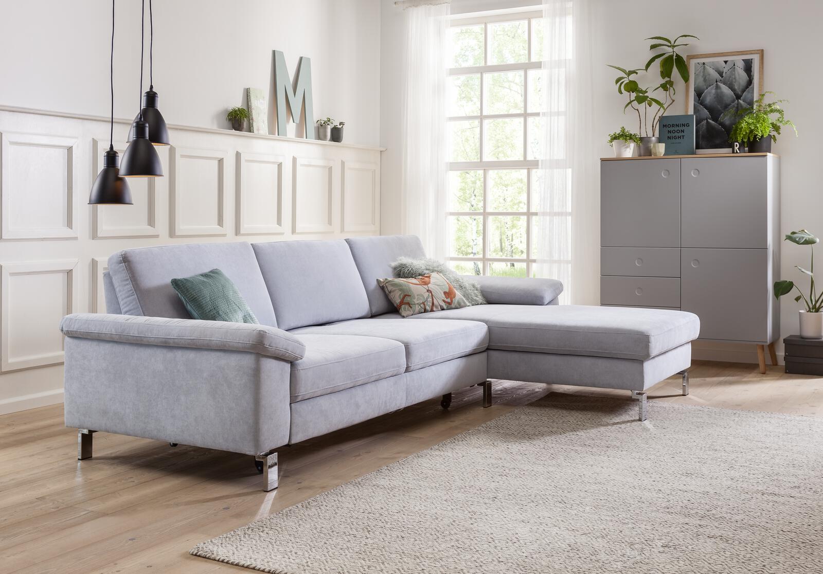 Polsterecke SK 239 MOVE 2.0 ca. 284x185cm in Stoff Matrix light blue