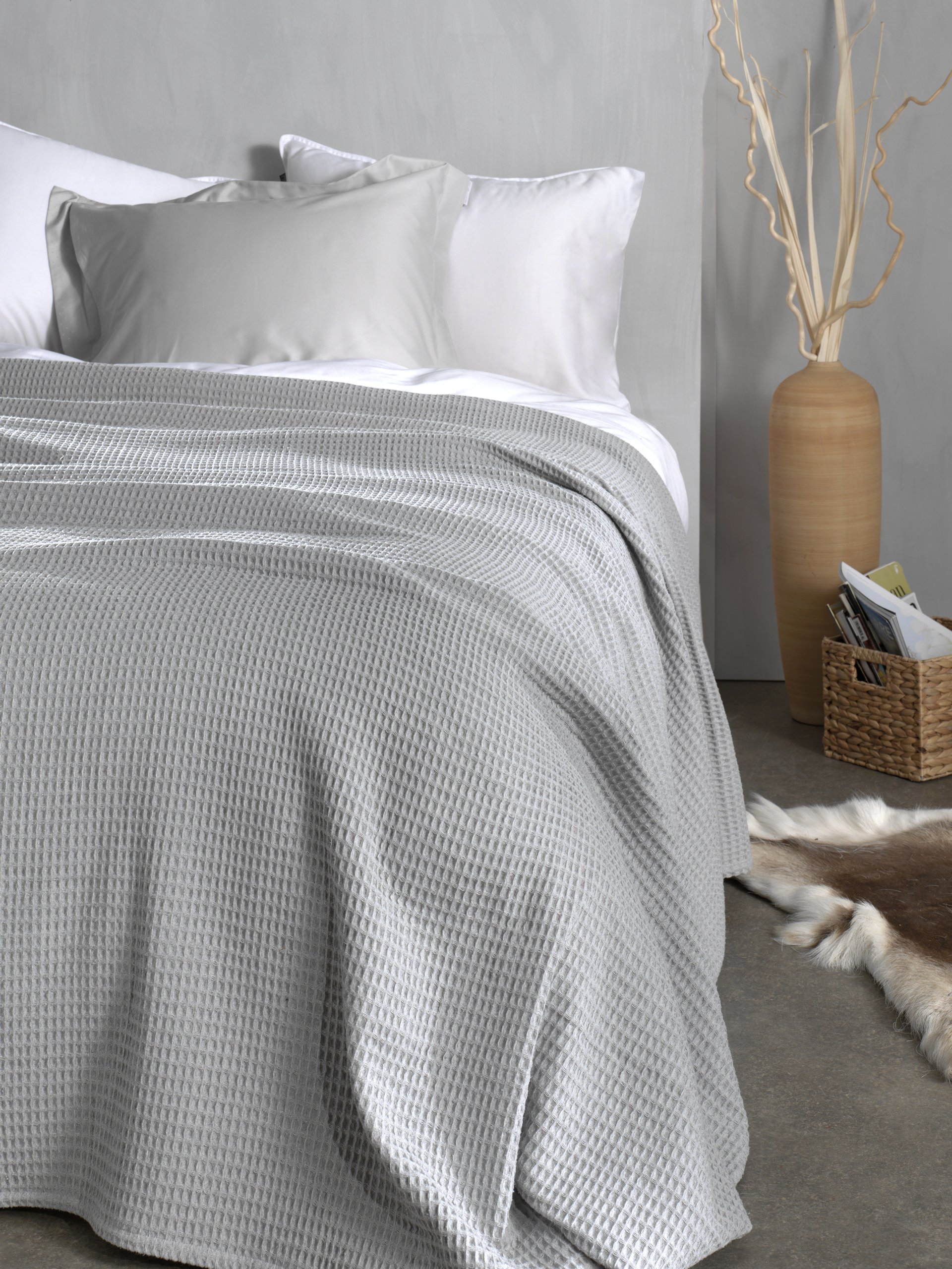 Heckettlane Bettüberwurf ca. 180x260cm in Farbe Melange-Grey