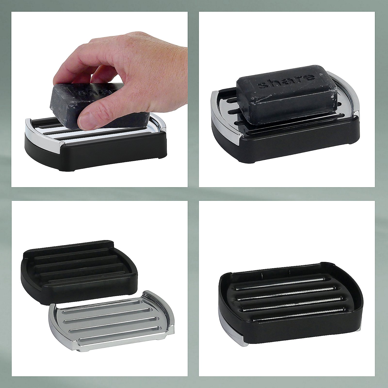 Kela Seifenschale Marta schwarz MARTA in , Klinge, Rasiermesser, Waffe