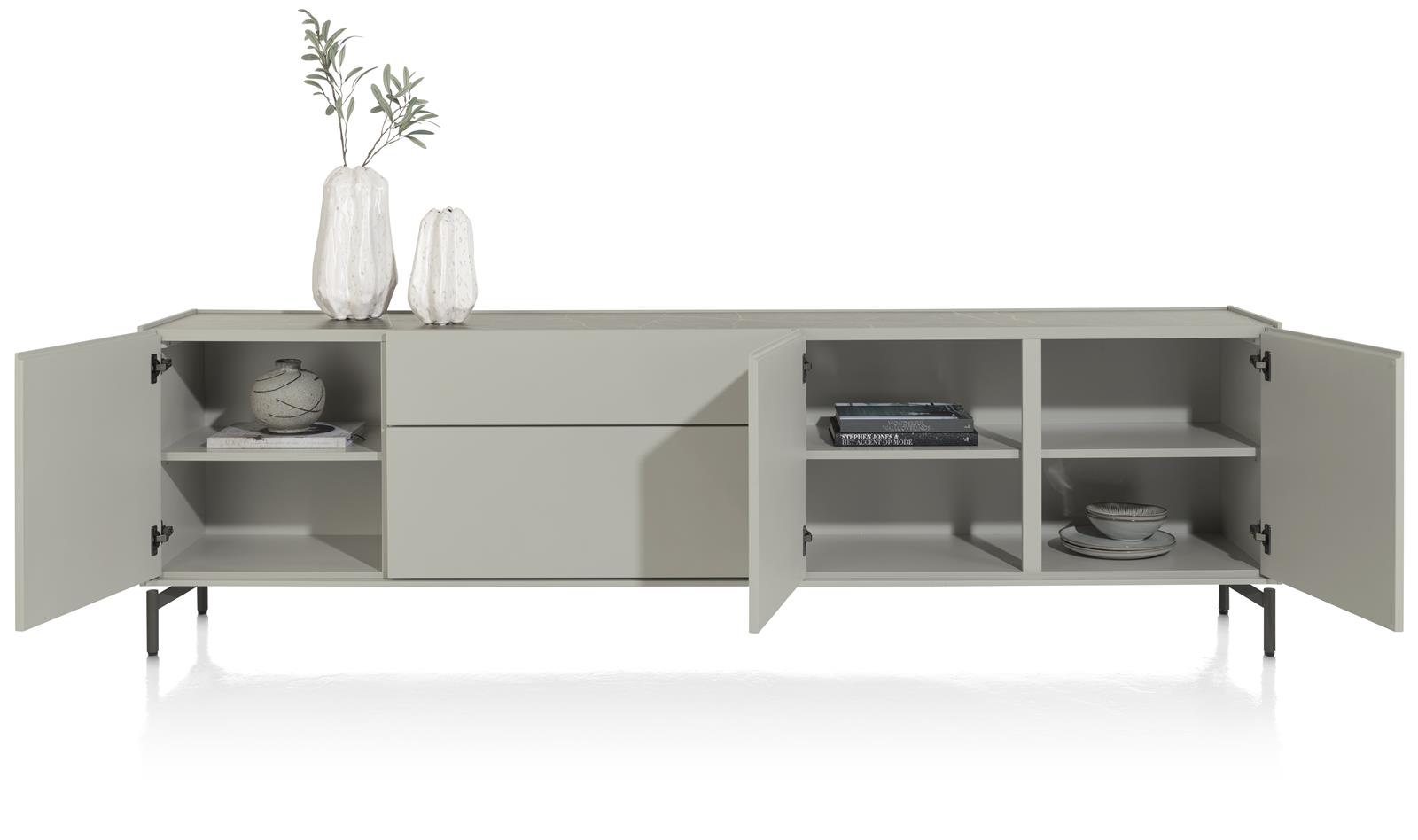 XOOON Sideboard Noon ca. B240 H70 T42 cm in MDF silk grey lackiert