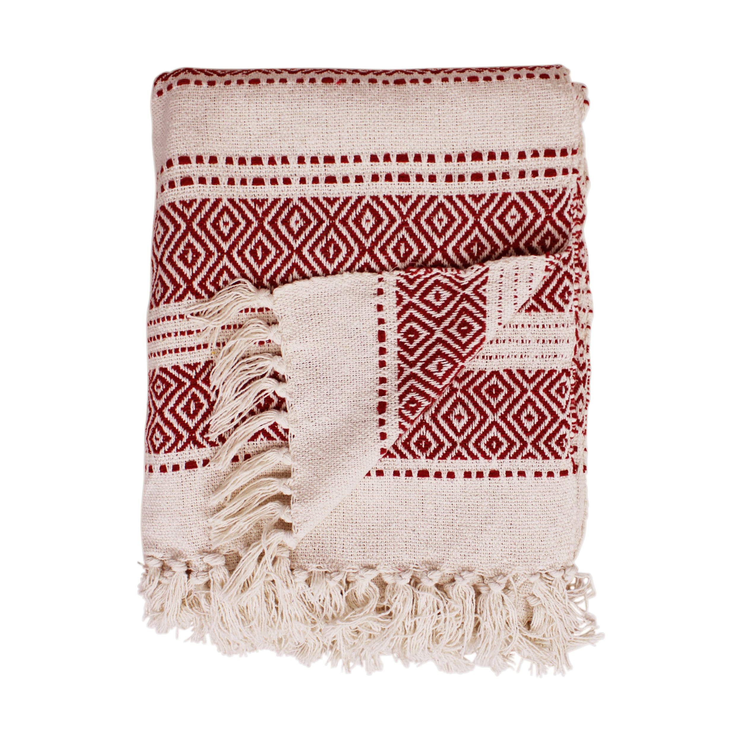 Dijk Natural Collections Plaid in Farbe rot/weiß, Dekoration für Zuhause, Leinen, Zubehör, Tasche, Handtasche