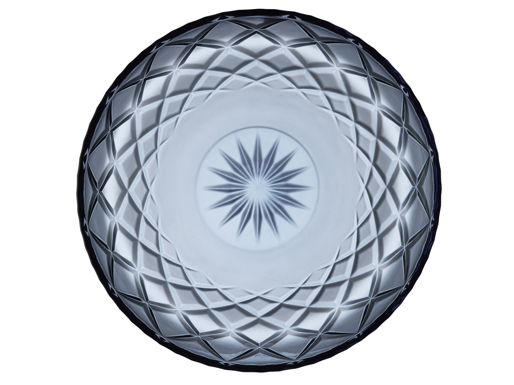 Lyngby Glas Platte 30 cm in Farbe blau