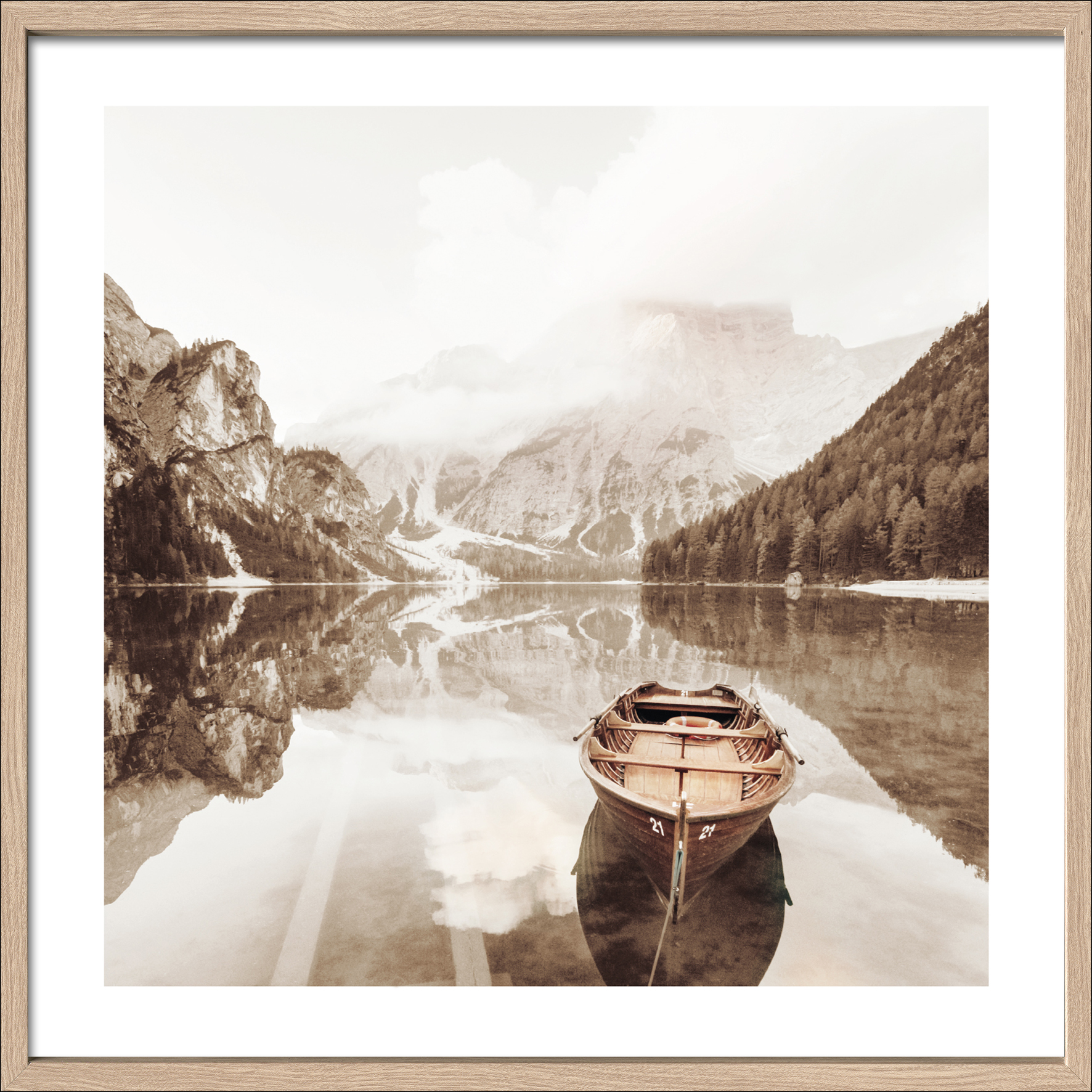 ProArt Framed-Art Slim Scandic 53x53cm Bootsfahrt auf Bergsee III