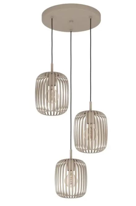 Eglo Leuchten Hängeleuchte ROMAZZINA in Stahl sandfarben, Leuchter, Lampe, Drinnen, Zimmer, Duscharmatur