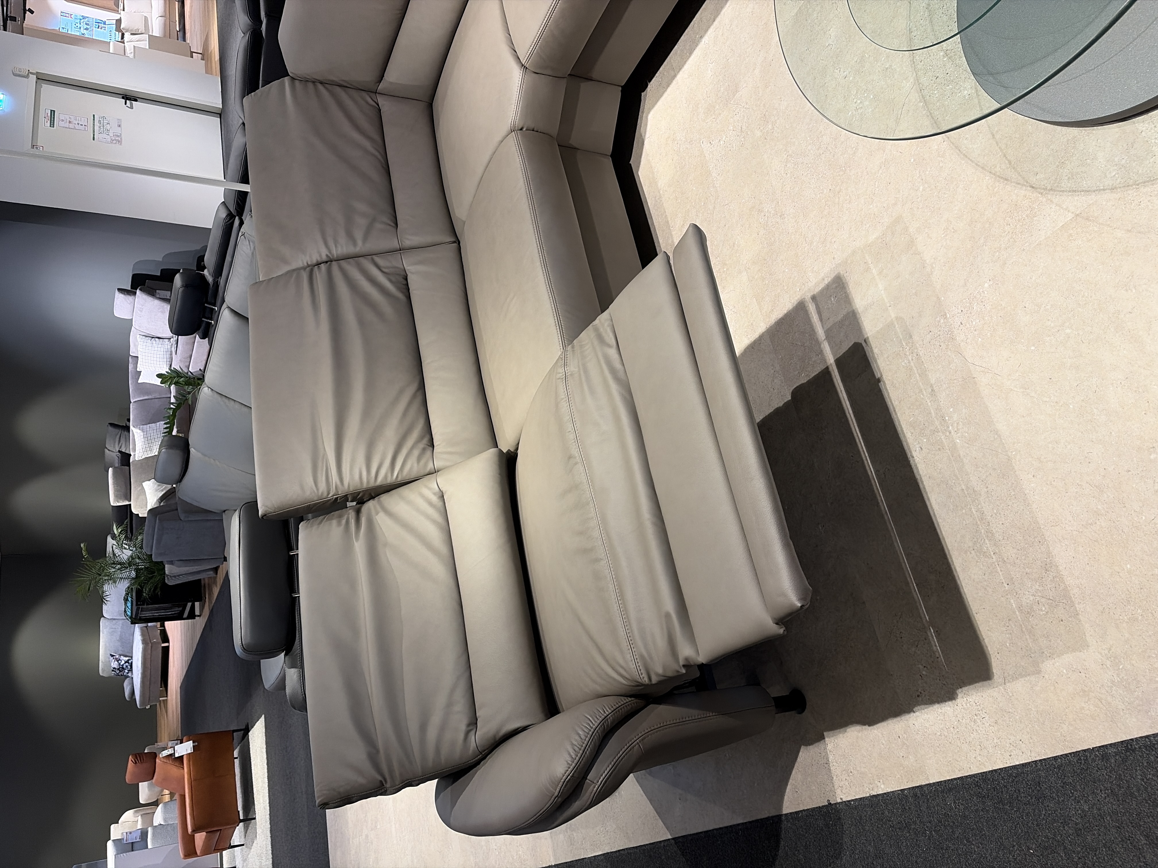 Modulmaster Polsterrundecke MM-PN1148 in Vivre greystone, Sofa, Leder, Sofa-Gruppe, Grau, Verstellbar