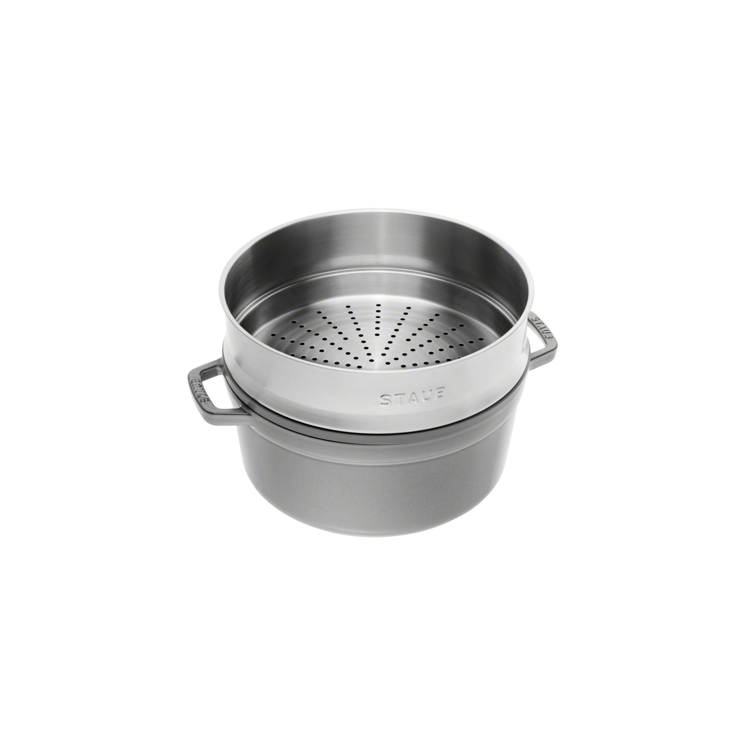Cocotte mit Dämpfeinsatz 26cm LA COCOTTE in Farbe Graphit-Grau