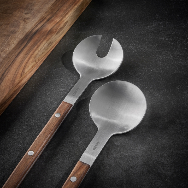 GEFU Salatbesteck 2-teilig Filigo ca. B32,5 H1,5 T6 cm in silber / braun