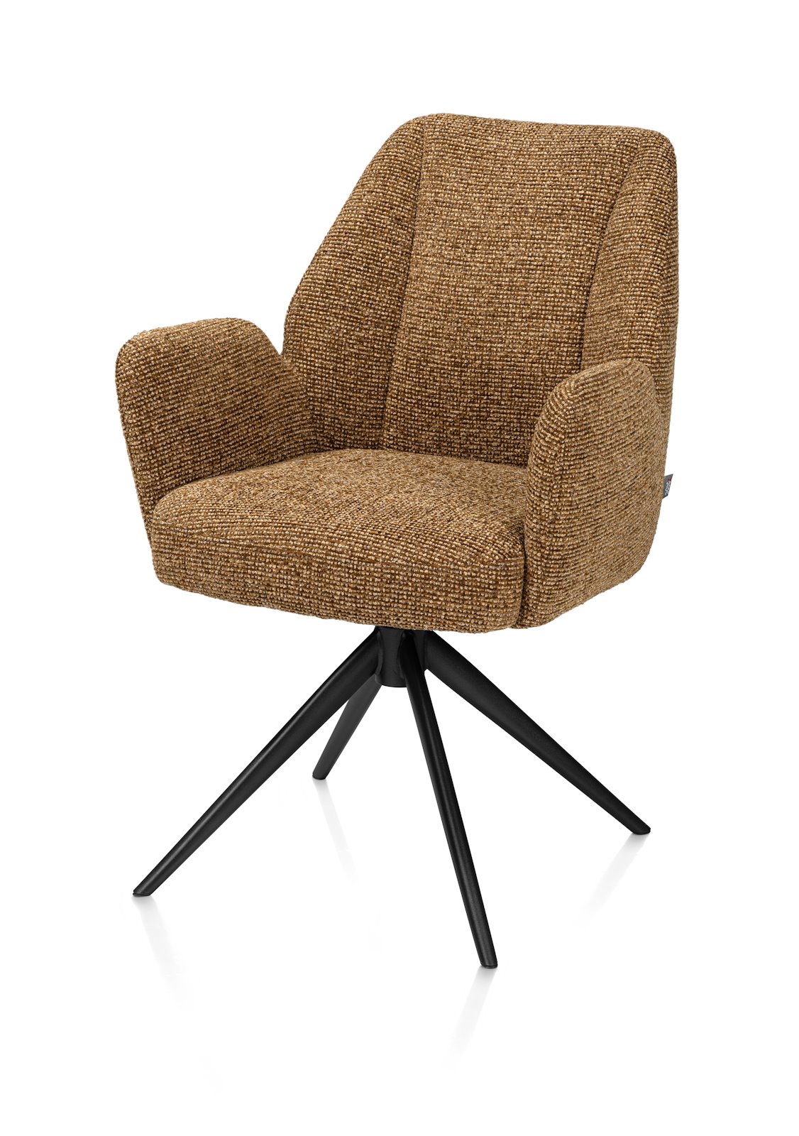 // Stoff Sevilla oker // Metallgestell off black // drehbar mit Rückholf. // ca. B60 H88 T66 // Stoff Sevilla oker // Metallgestell off black // drehbar mit Rückholf. // ca. B60 H88 T66, Sessel, Freischwinger, Stoffbezug, Pouf-Sessel, Schwarzfuß-Stativ