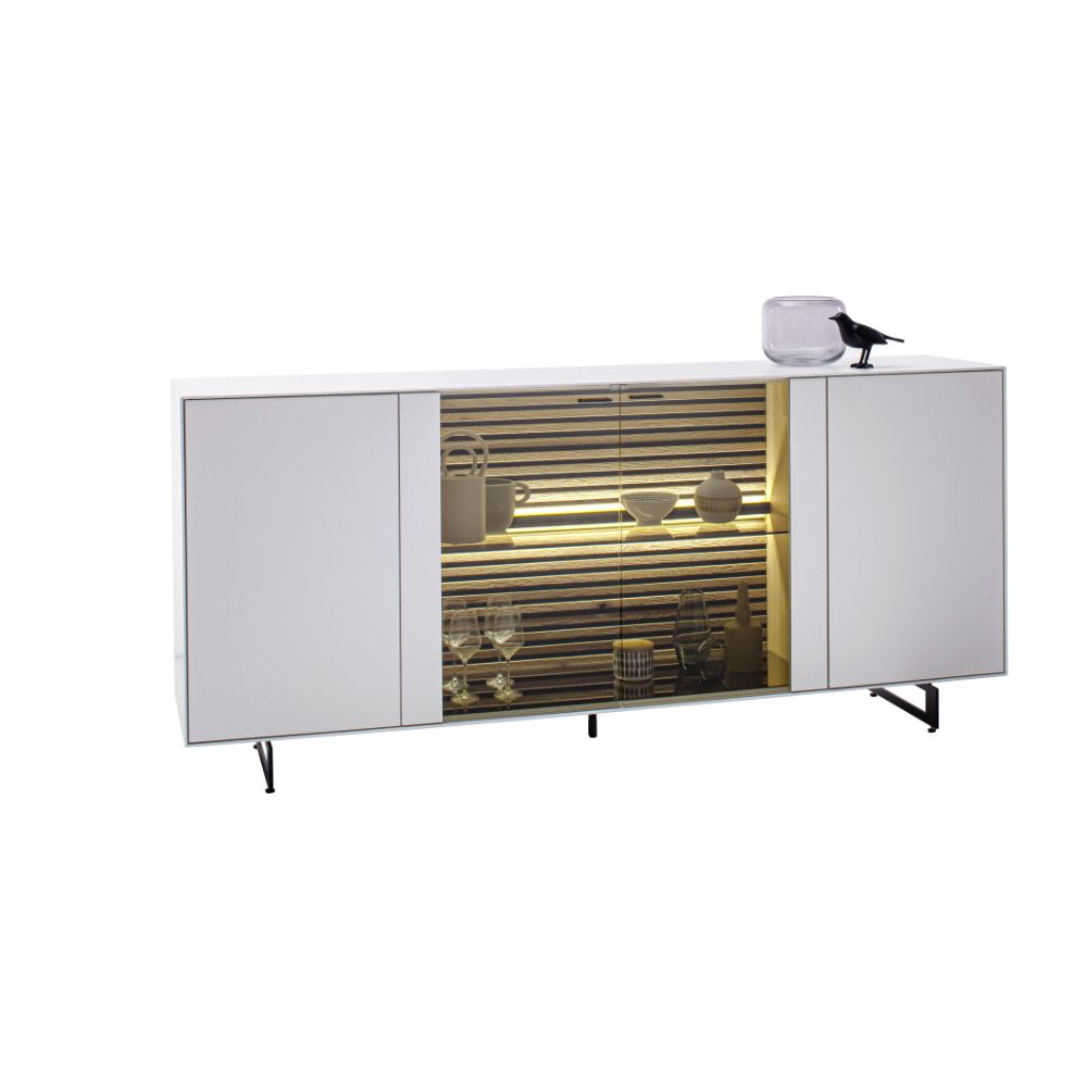 SCHÖNER WOHNEN-Kollektion Sideboard YONNA, ca. 203 x 80 x 44 cm in Kerneiche natur gebürstet lackweiß