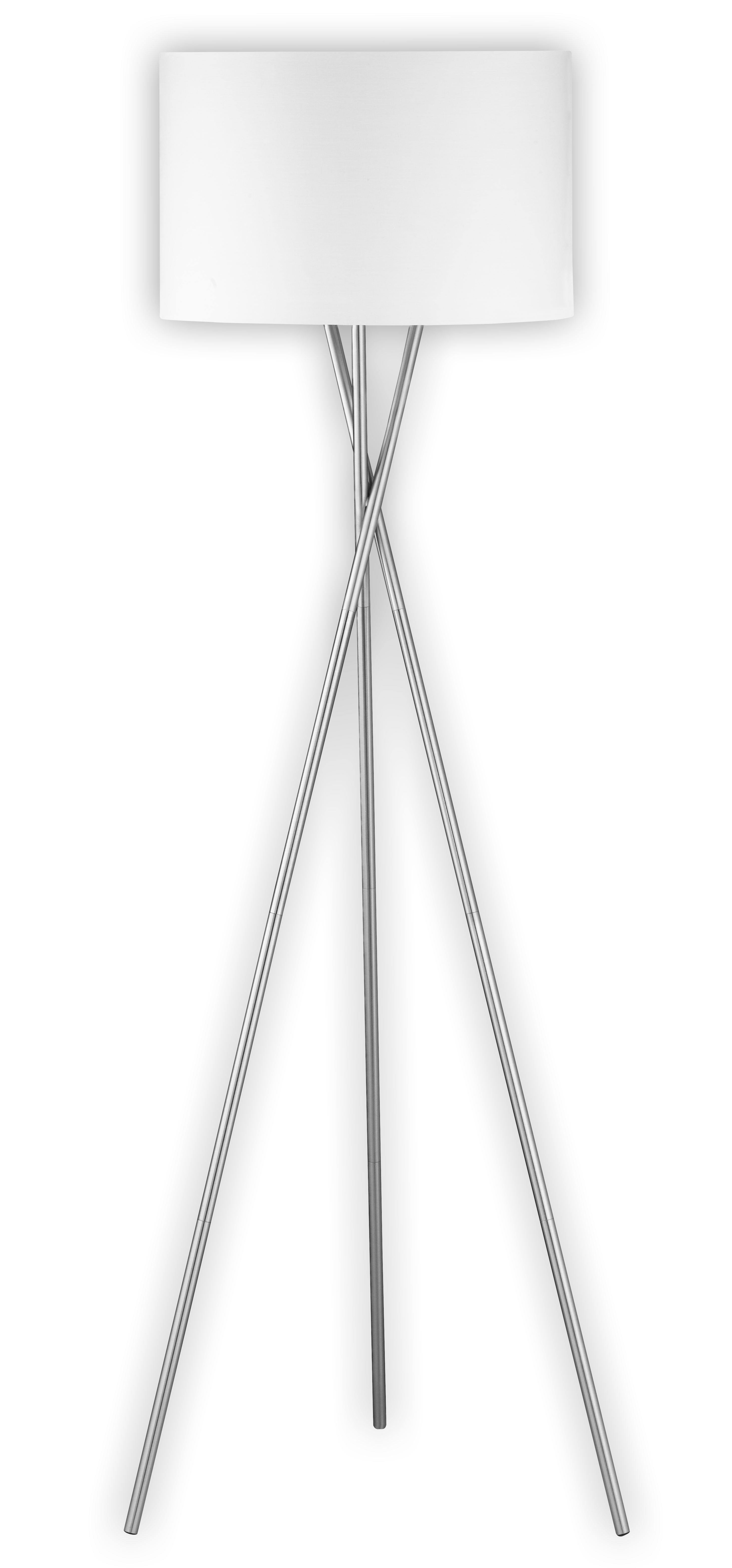 Fischer & Honsel Stehleuchte WOTAN in Nickel matt/Stoff weiß