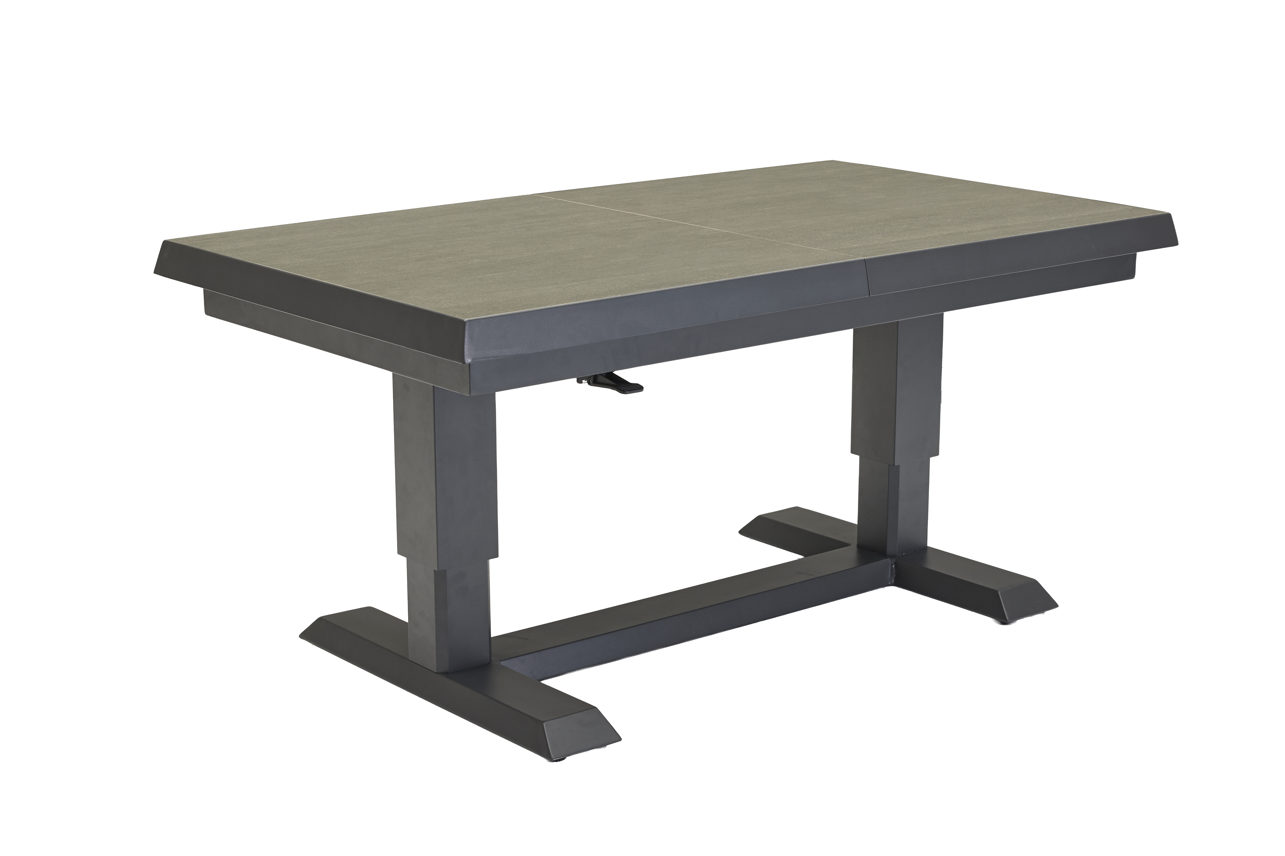 Ausziehtisch VIVERA-STONE in Grau, Schreibtisch, Tisch, verstellbar, Metall, Grau