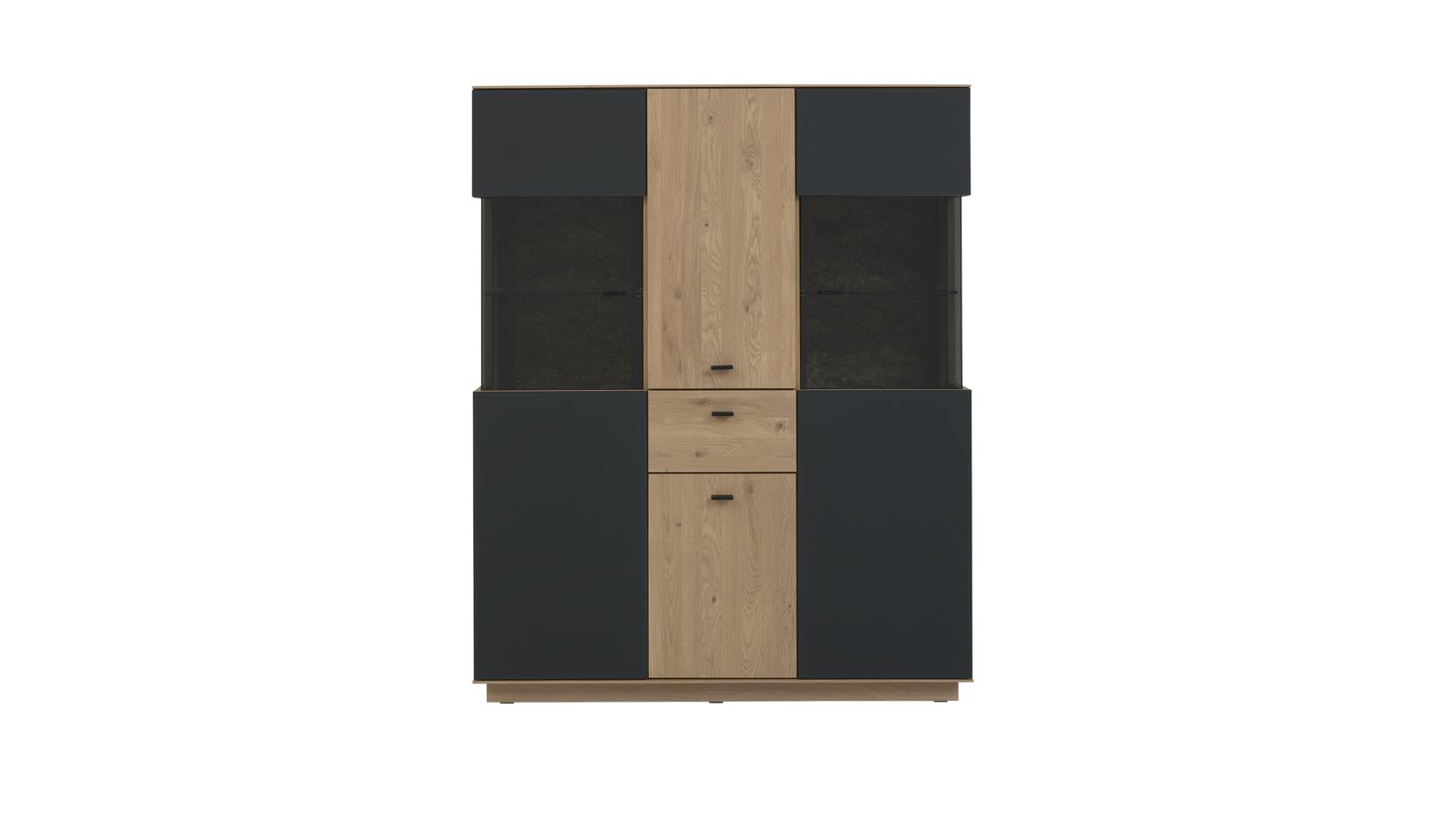 Interliving Highboard IL 2025 in Front Wildeiche massiv, Korpus Wildeiche furniert Interliving Highboard IL 2025 in Front Wildeiche massiv, Korpus Wildeiche furniert