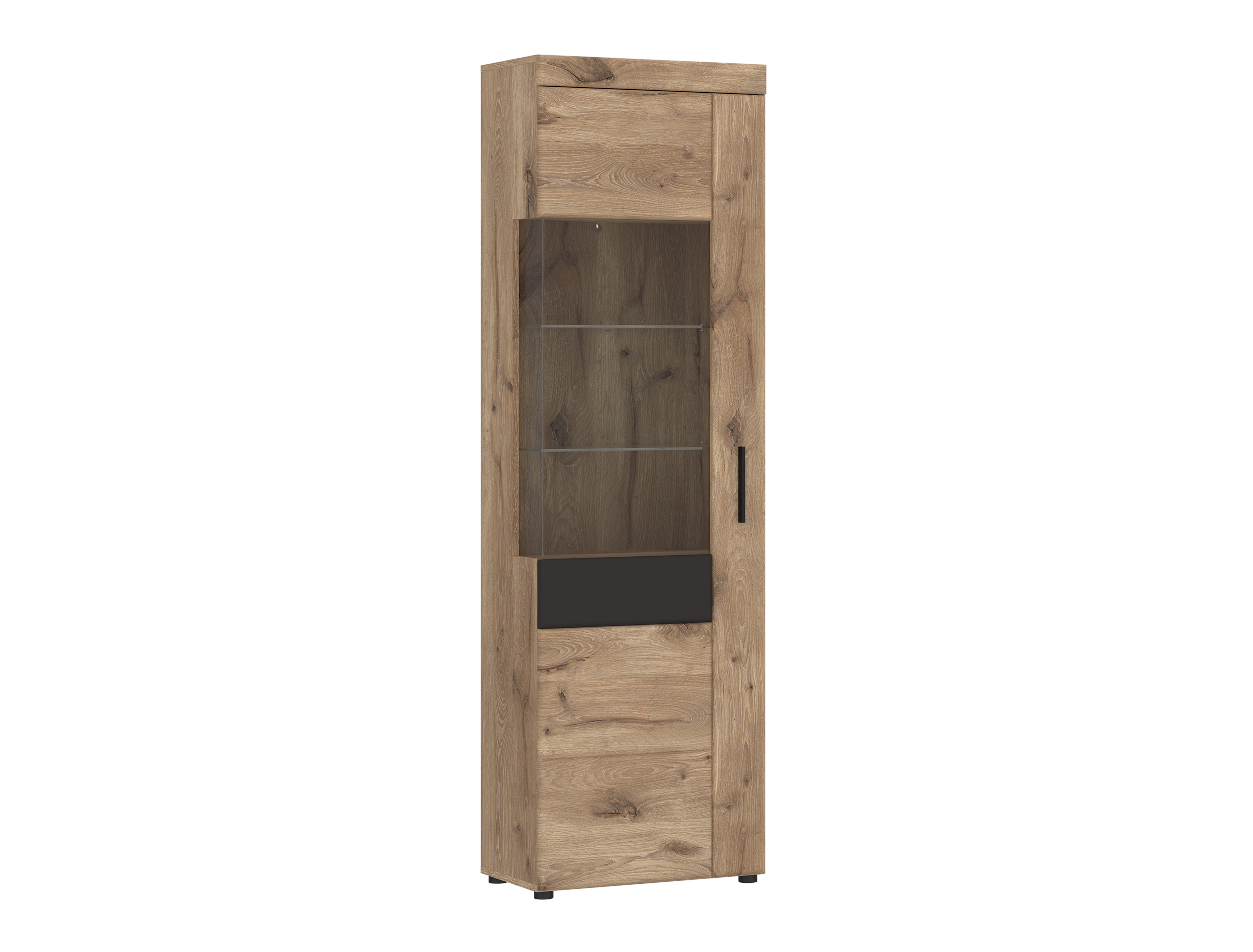 Vitrine GRANO in in Viking Eiche Nachbildung/Kosmos grau Vitrine GRANO in in Viking Eiche Nachbildung/Kosmos grau