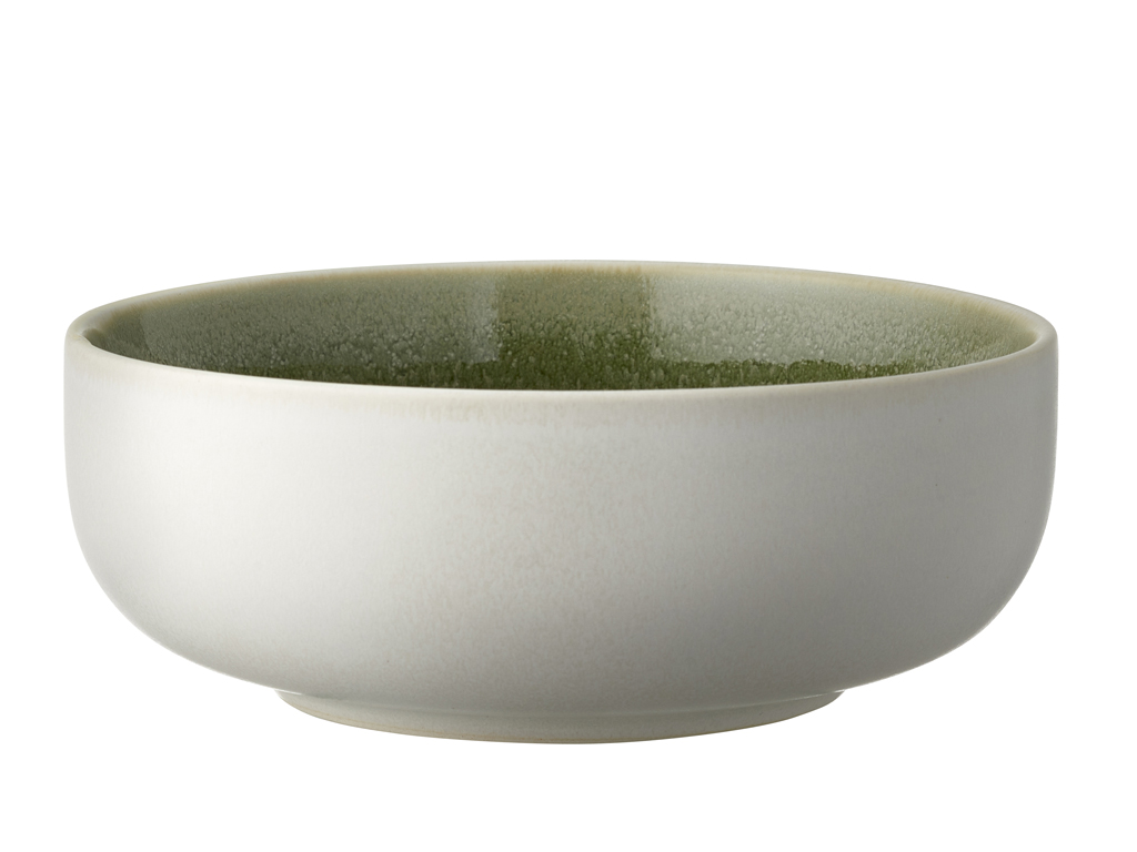 F&H Schale STUDIO ROUND NORTH in Farbe Matte white/Shiny moss