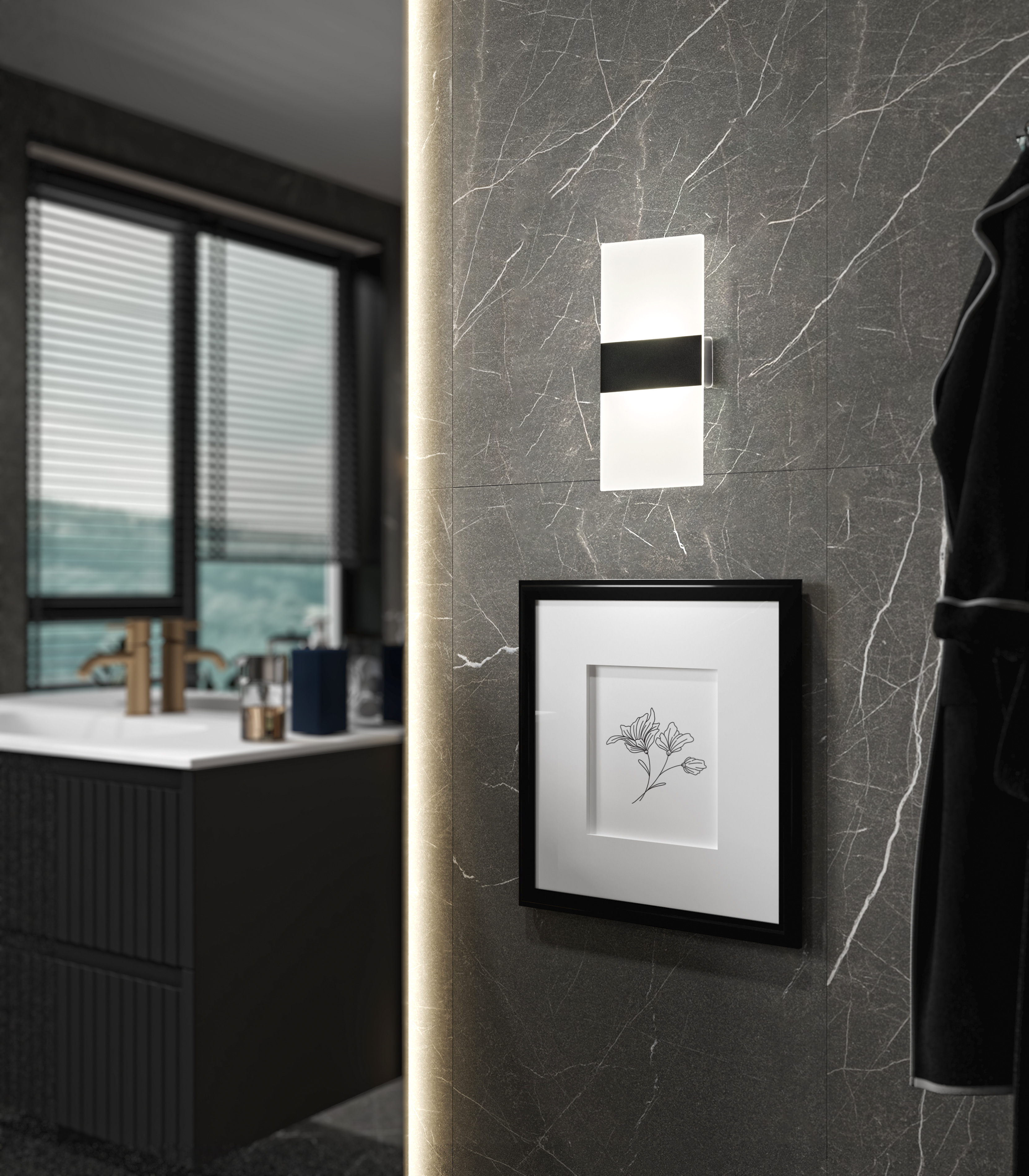 FH Lighting LED-Wandleuchte MAGNETIC in Kunststoff schwarz matt, FH Lighting LED-Wandleuchte MAGNETIC in Kunststoff schwarz matt,