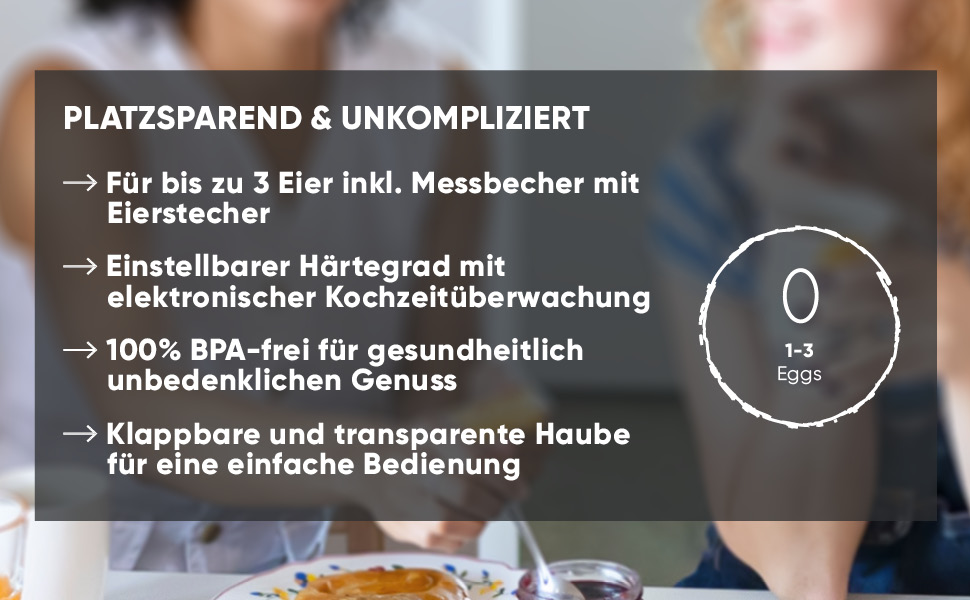 Severin Eierkocher EK 3163 in Edelstahl gebürstet/Schwarz