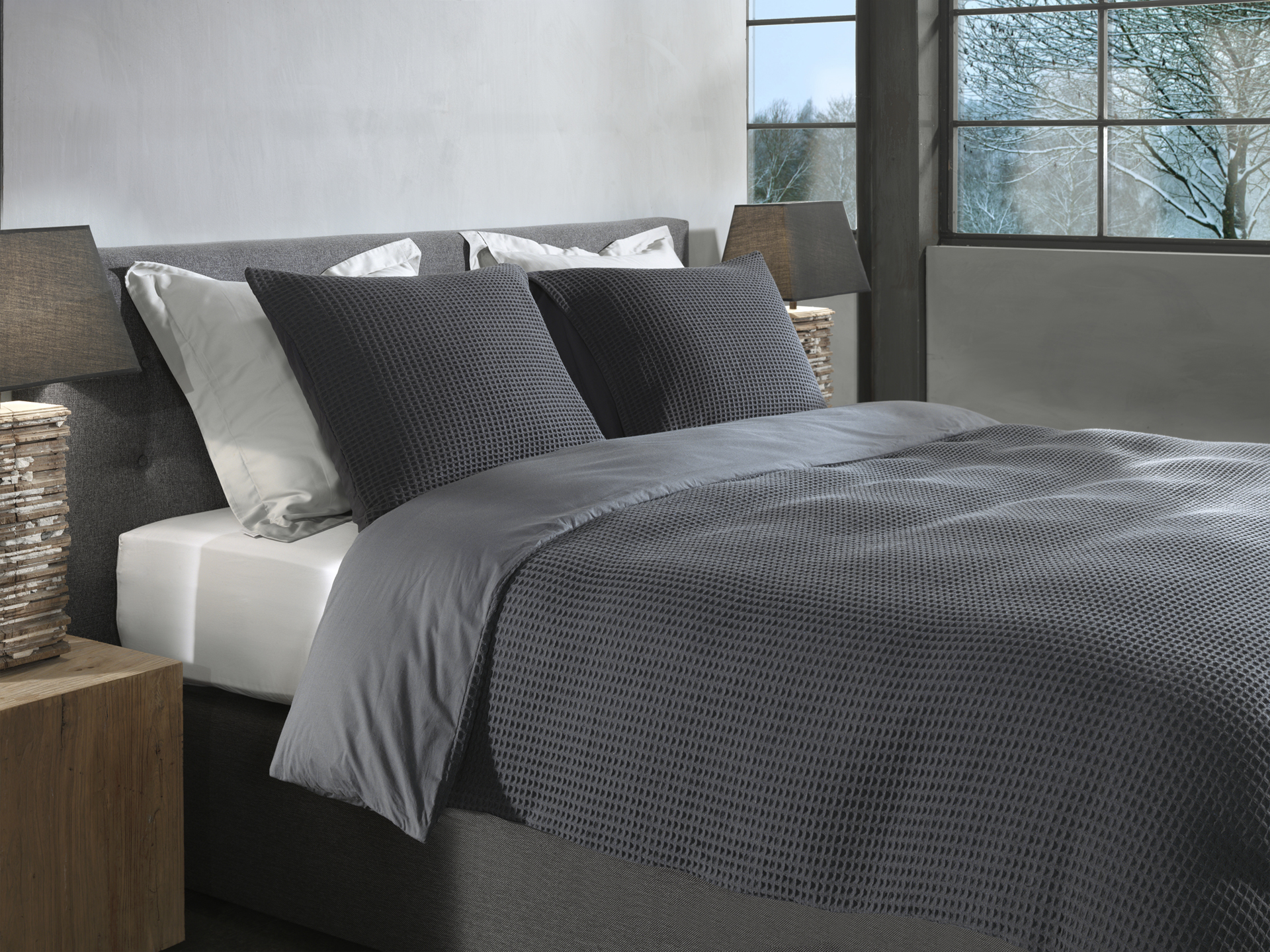 Heckettlane Bettwäsche ca. 155x220cm in Farbe Steel-Grey