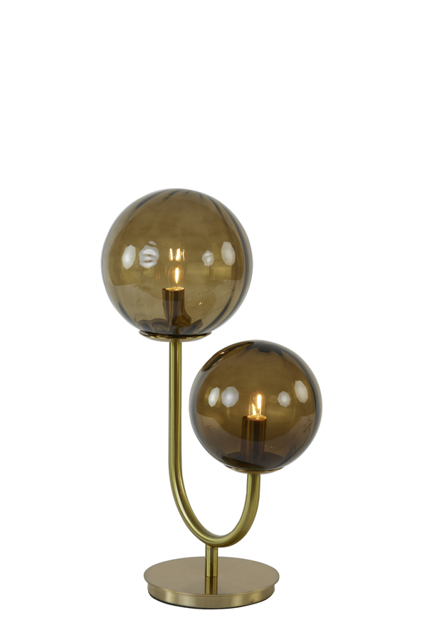 Light & Living Tischleuchte in Glas braun+gold