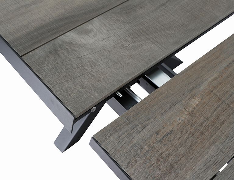 Ausziehtisch SINCRO ca. 100x200(260)cm in washed grey/matt anthrazit