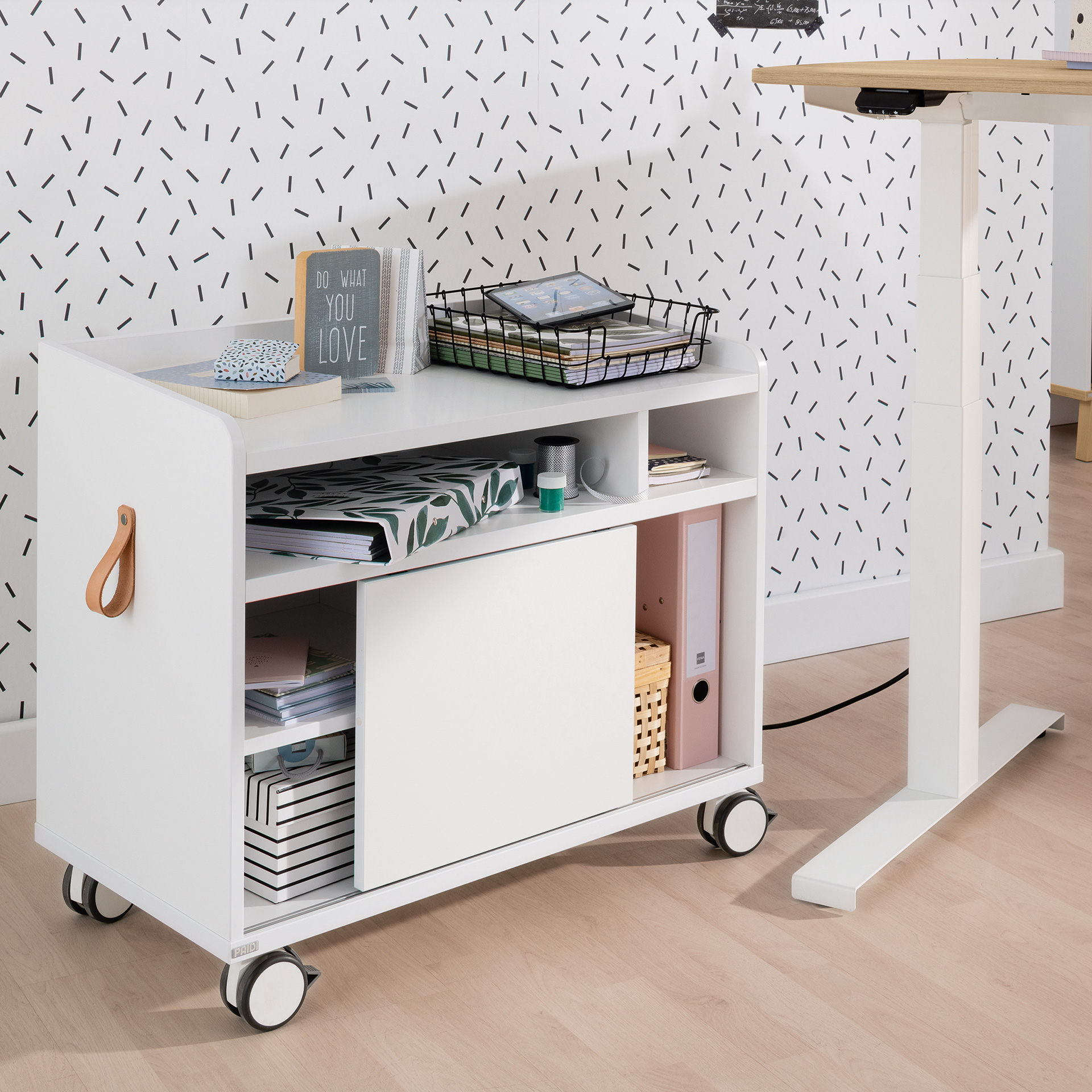 Paidi Rollcaddy SCHOOLWORLD in Dekor kreideweiß