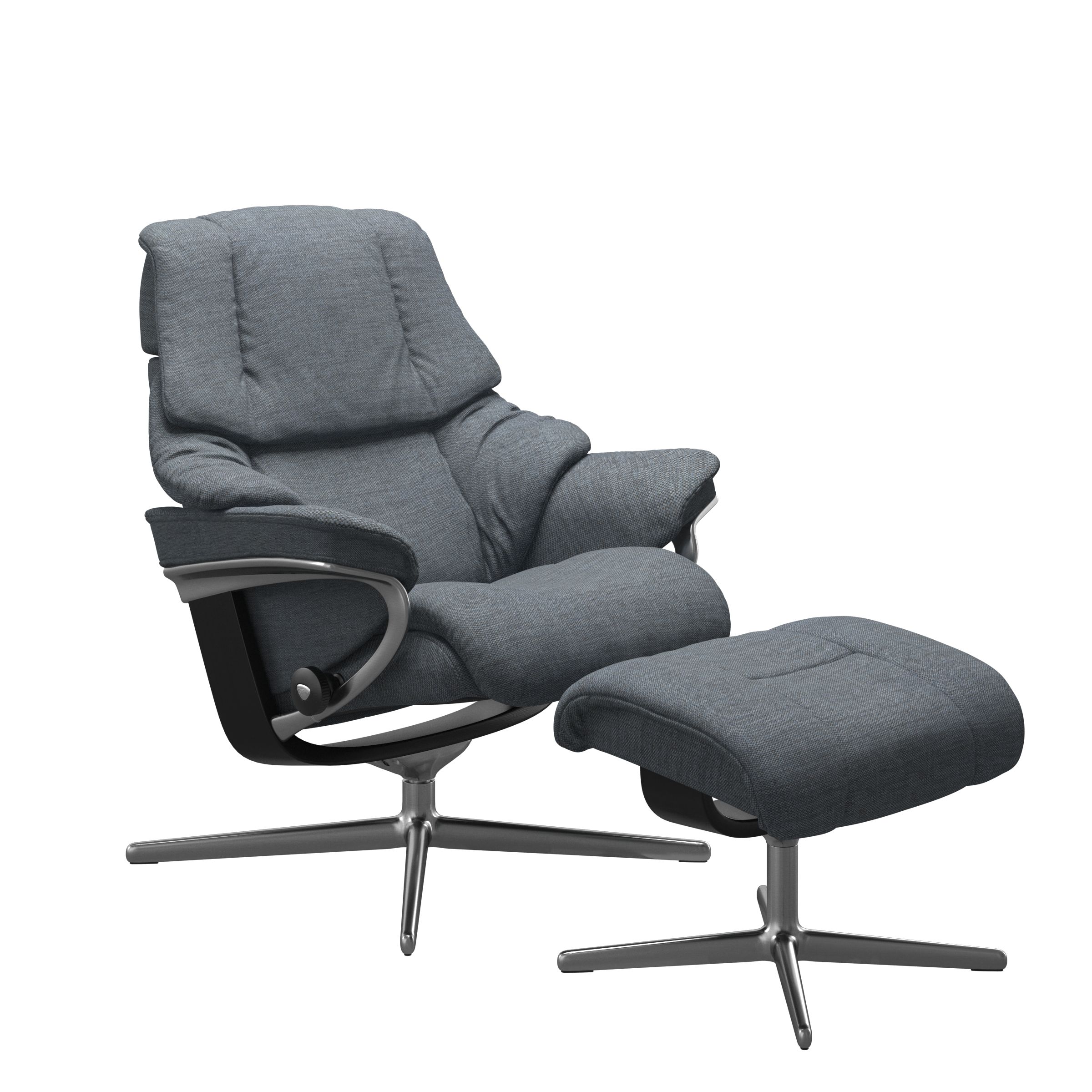 Stressless Sessel mit Hocker Reno Cross (M) in Stoff Daisy blue Stressless Sessel mit Hocker Reno Cross (M) in Stoff Daisy blue