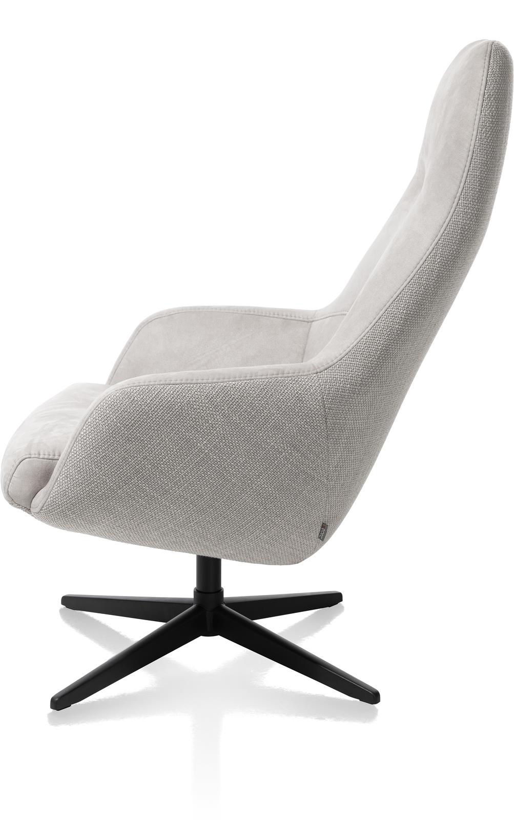XOOON Sessel mit Hocker VERNON in Rücken:Stoff Vito Kiesel PG15
