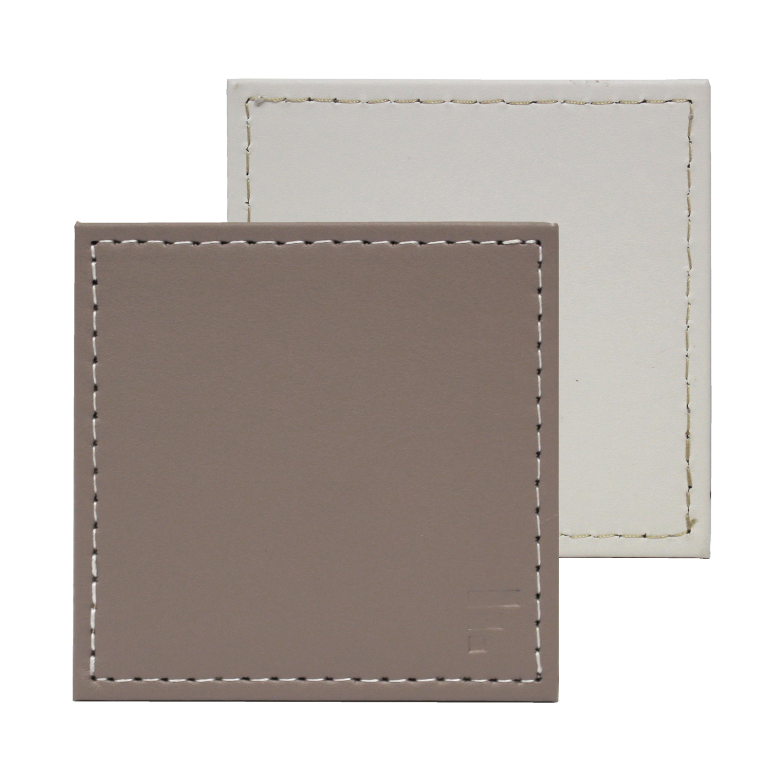 Profino DUO - Untersetzer Weiß/Ttaupe, 4er Set Untersetzer, 4er Set, 10x10cm