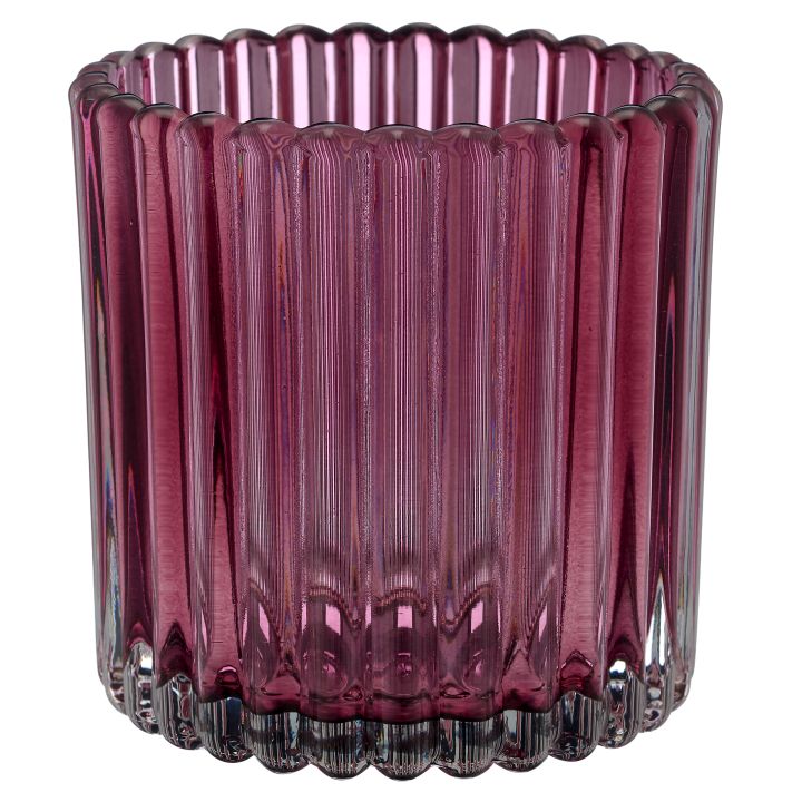 Gasper Glas Teelicht BOHEME, in Farbe Orchidee Gasper Glas Teelicht BOHEME, in Farbe Orchidee, Vasen, Glas, Rippenmuster, Pink, Transluzent