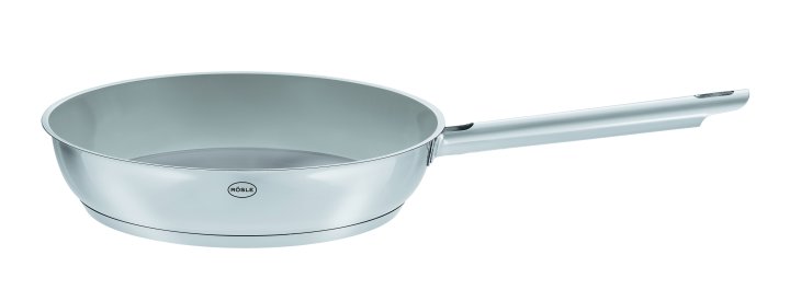 Bratpfanne, 28 cm in Silber, Pfanne, Edelstahl, Langgriff, Antihaft, rund