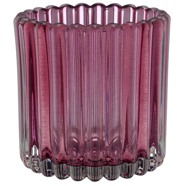 Gasper Glas Teelicht BOHEME, in Farbe Orchidee Gasper Glas Teelicht BOHEME, in Farbe Orchidee, vase, glass, pink, ribbed, cylindrical