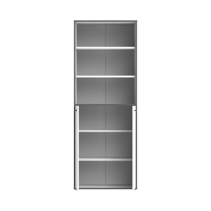 Forte Aktenschrank Keflavik in weiß / Absatz Wolfram grau