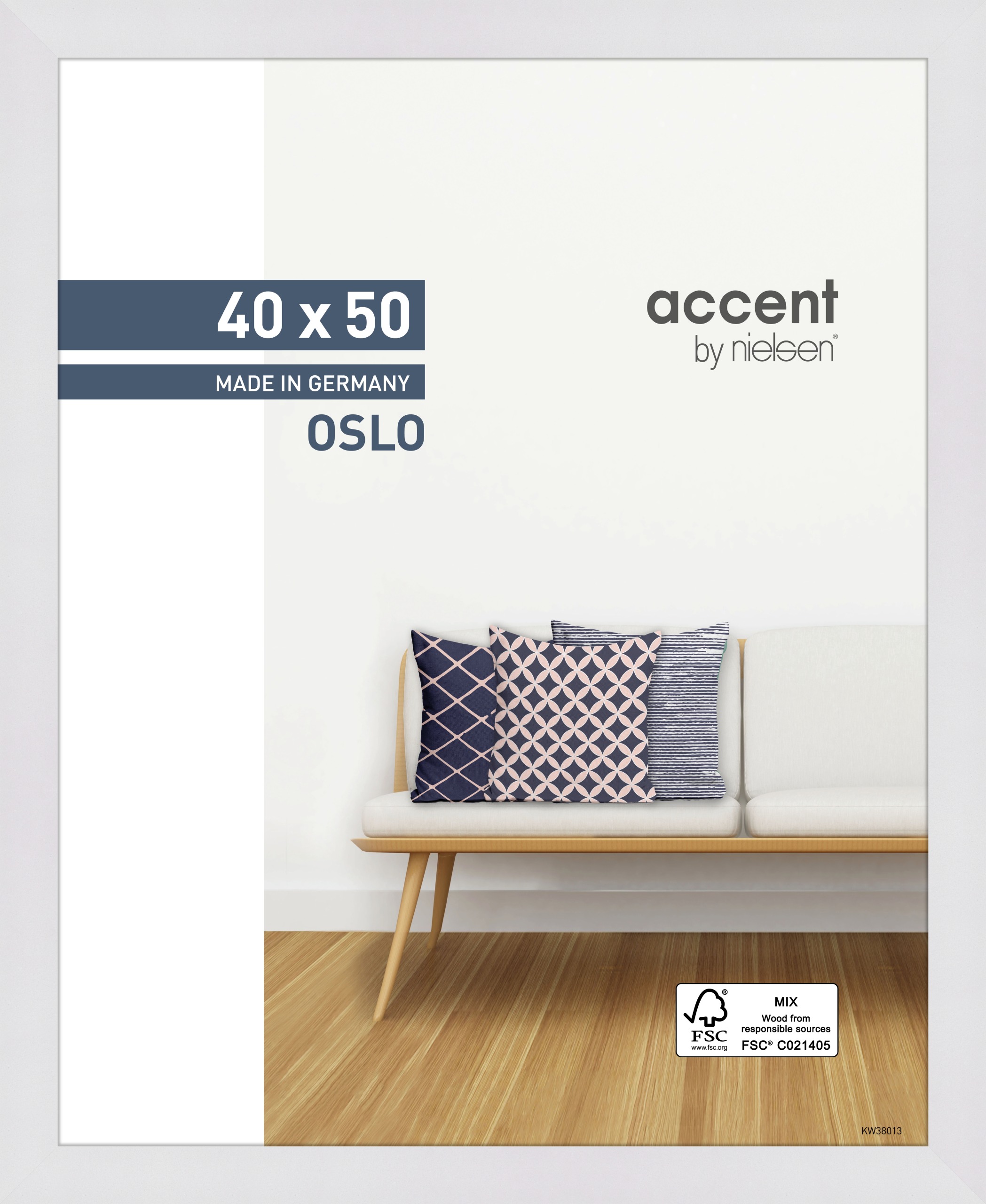 Accent by Nielsen Holz Bilderrahmen Oslo ca. 40x50cm in Farbe White